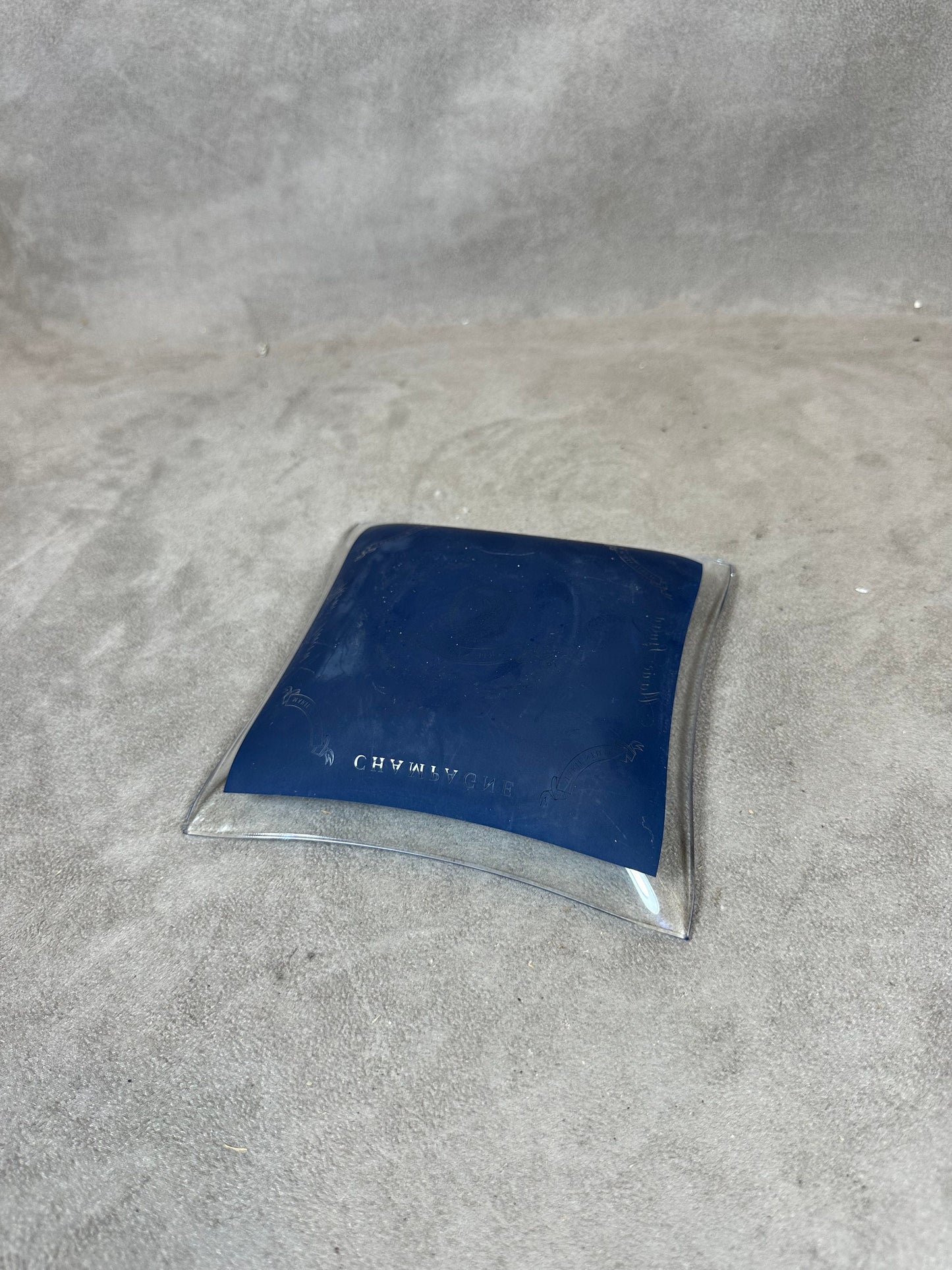 Werbe-Aschenbecher aus Glas, Marie Stuart Champagner, Made in France, Vintage 1990