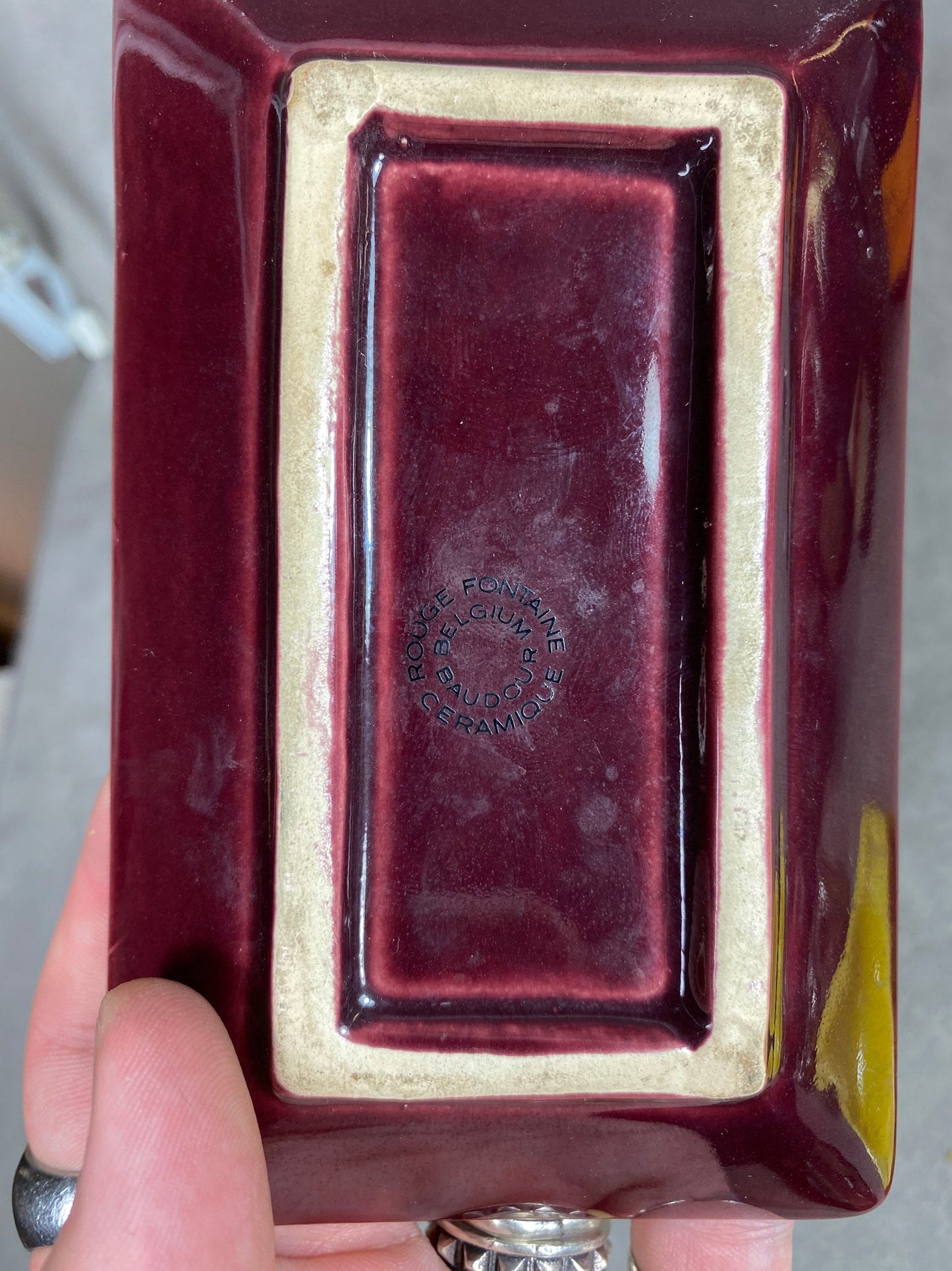 Piper-Heidsieck Champagner Aschenbecher Vintage Werbeartikel aus Steingut Rouge Fontaine Made in Belgium Champagne Reims Frankreich Vintage