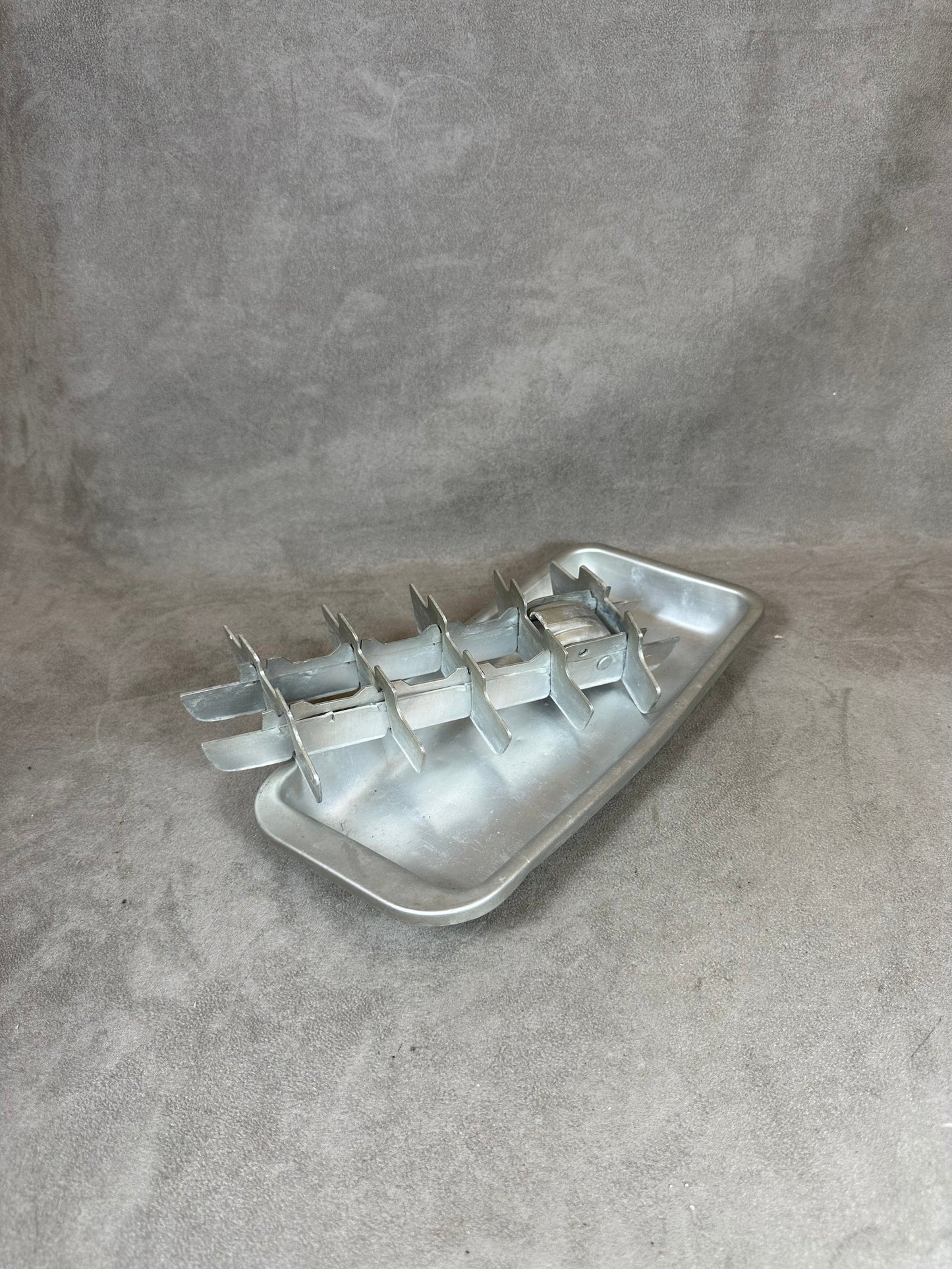 Vintage Silver Aluminum Ice Cube Tray | Vintage 1950's Industrial Design