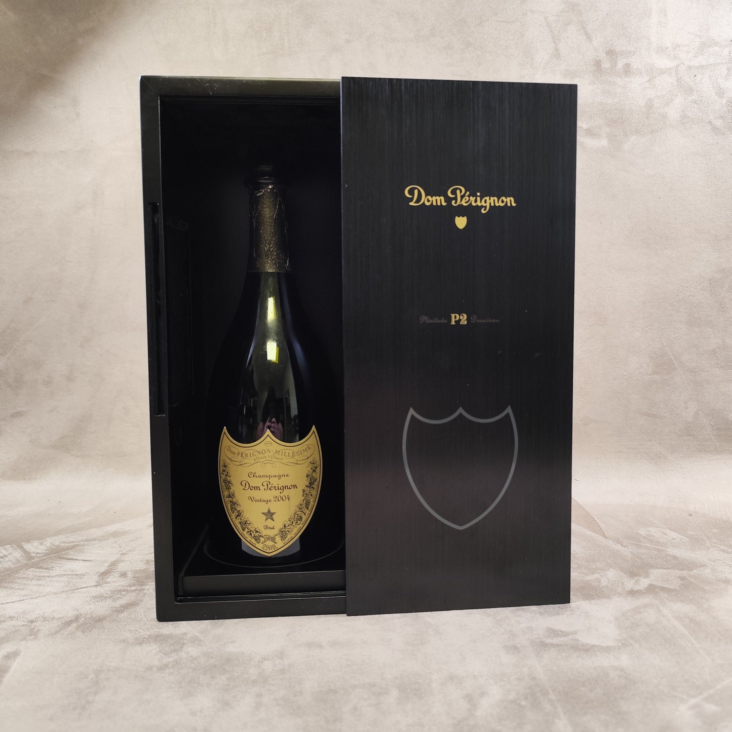 SELTENE Holzkiste für 2 Champagnerflaschen Dom Pérignon Plénitude. Hergestellt in Frankreich, 1980er Jahre