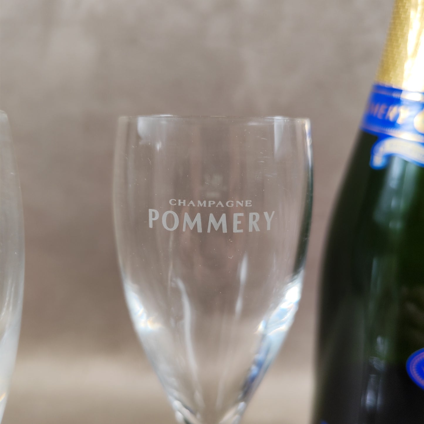 Lot de 6 flutes en verre Champagne Pommery vintage Made in France
