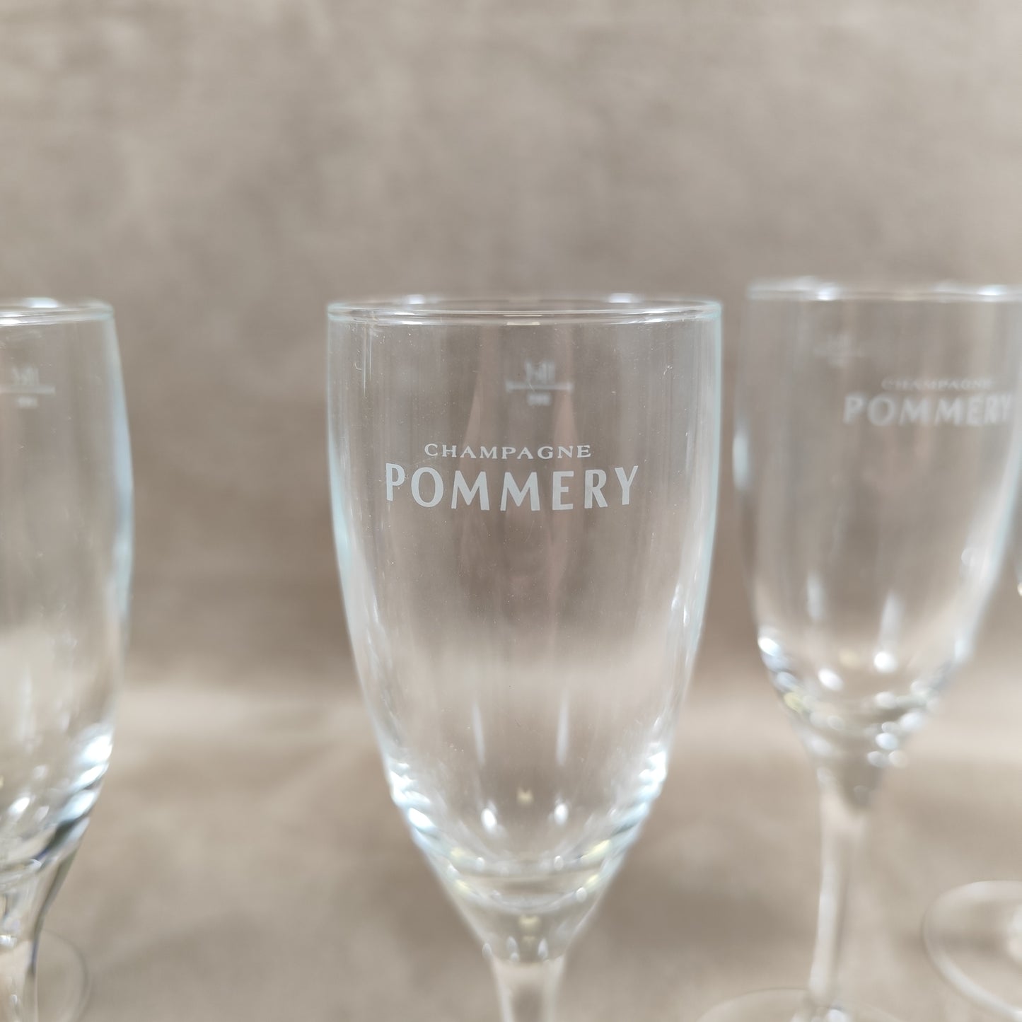 Lot de 6 flutes en verre Champagne Pommery vintage Made in France