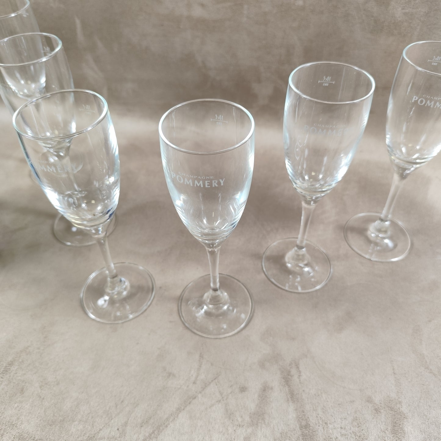 Lot de 6 flutes en verre Champagne Pommery vintage Made in France