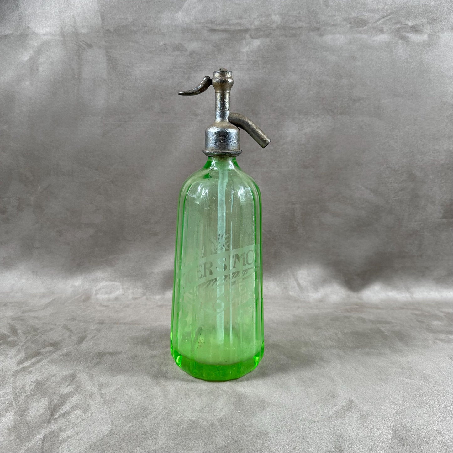 VERY RARE Siphon à eau de seltz vintage en Ouraline Gazo-Siphon etain sans plomb Made in France 1920
