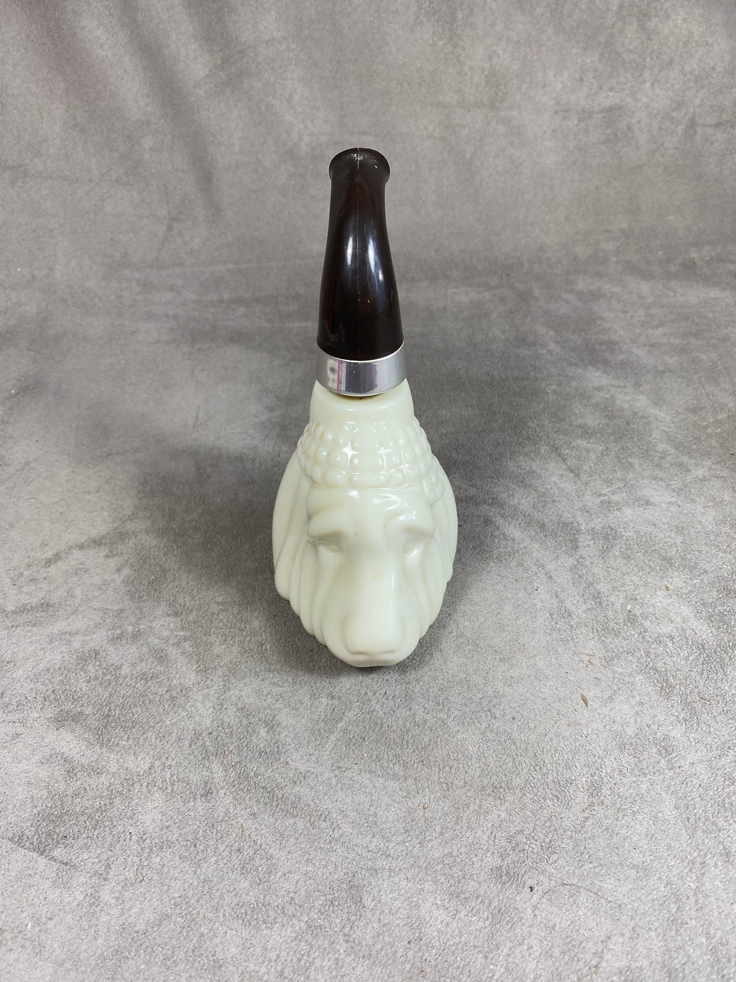 Vintage 1960s Avon Plastic and Glass Dog Head Pipe Shaped Aftershave Bottle