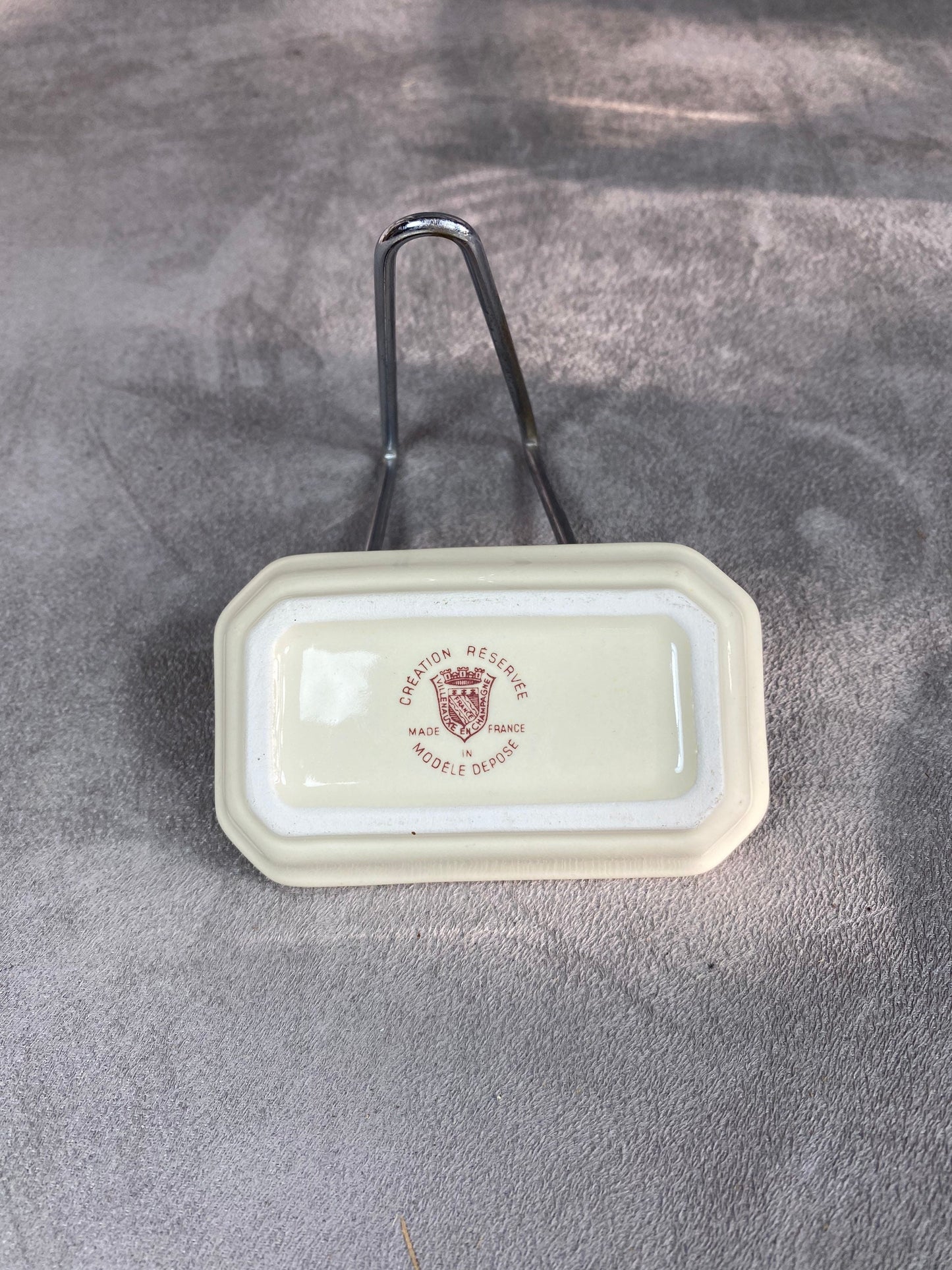 Krug Kleiner Keramik-Aschenbecher aus Villenauxe Champagner Krug Vintage Made in France