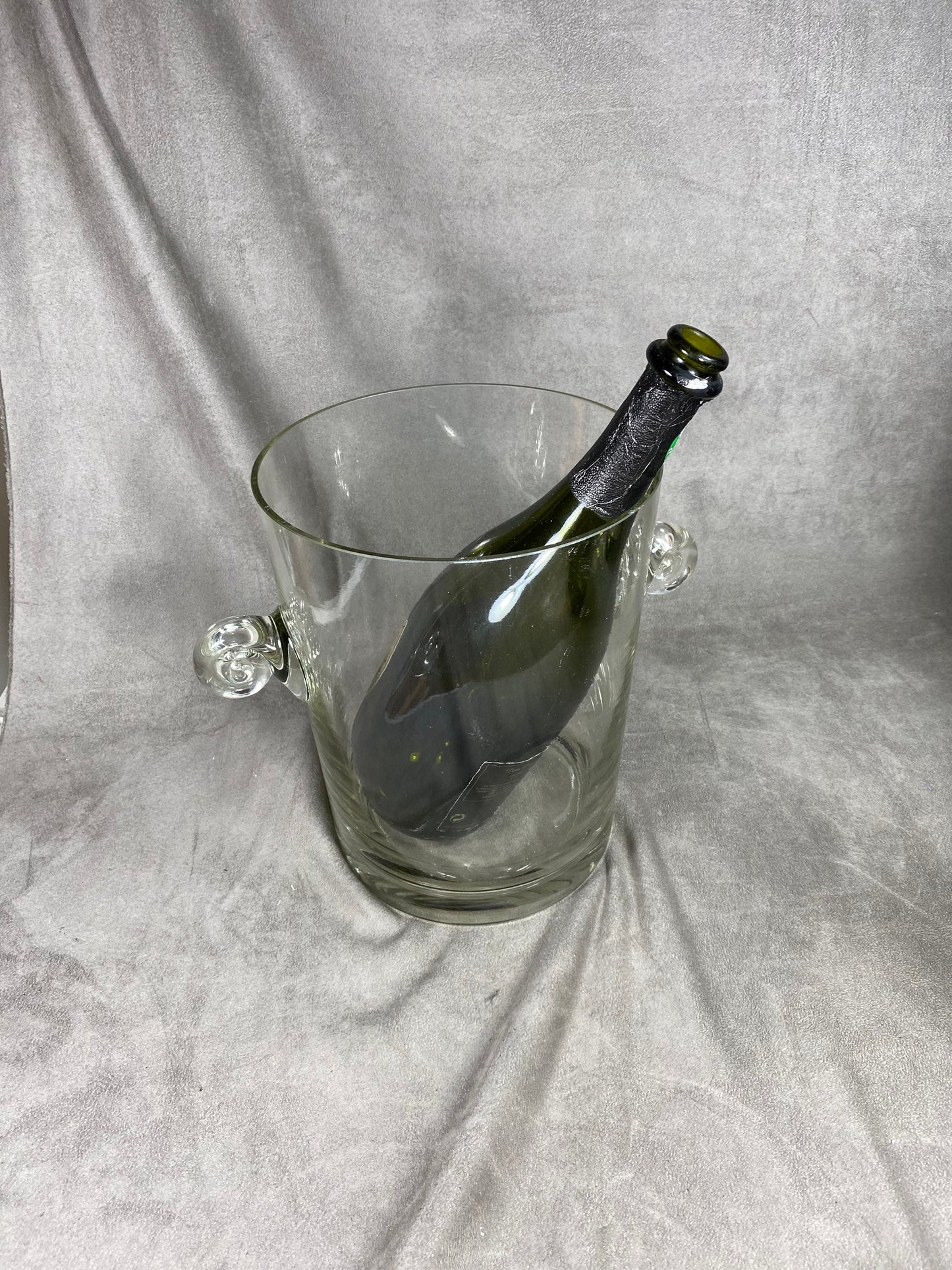 RARE Seau à champagne en cristal soufflé bouche Champagne Besserat de Bellefon vintage Made in France