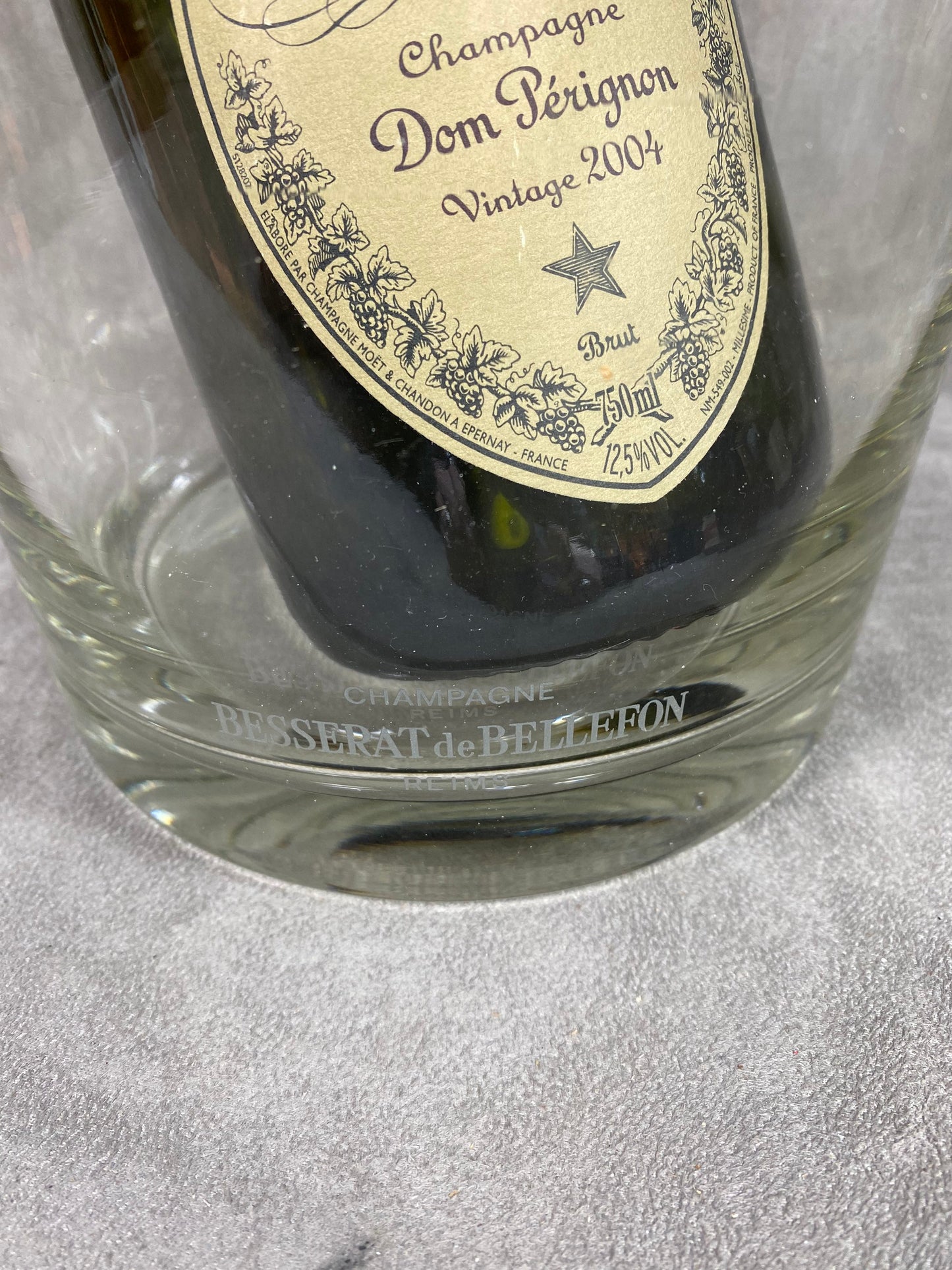 RARE Seau à champagne en cristal soufflé bouche Champagne Besserat de Bellefon vintage Made in France