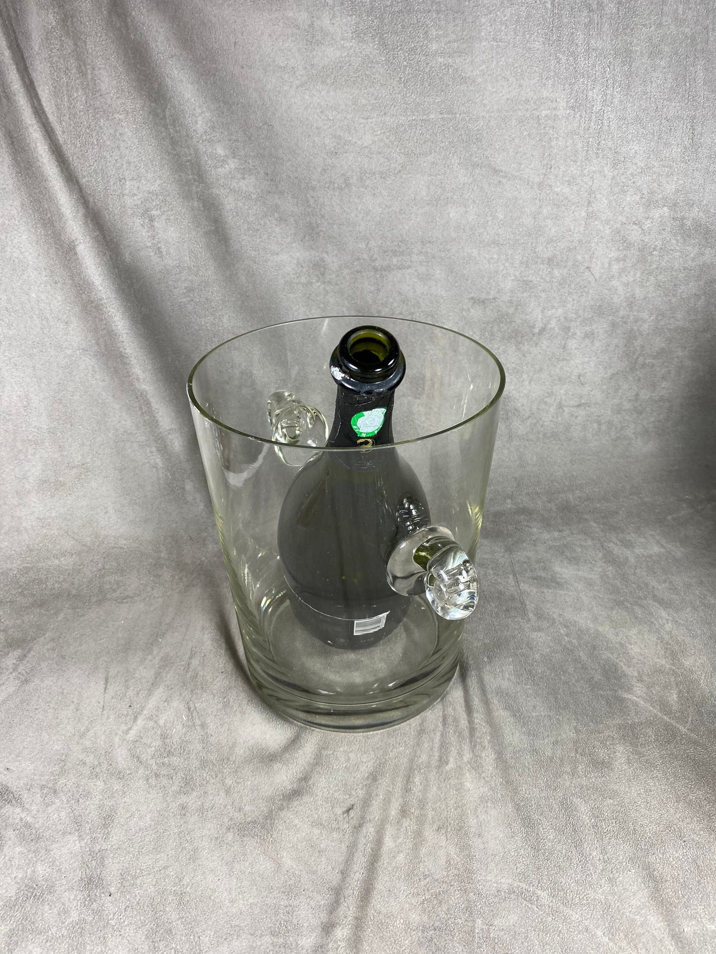 RARE Seau à champagne en cristal soufflé bouche Champagne Besserat de Bellefon vintage Made in France
