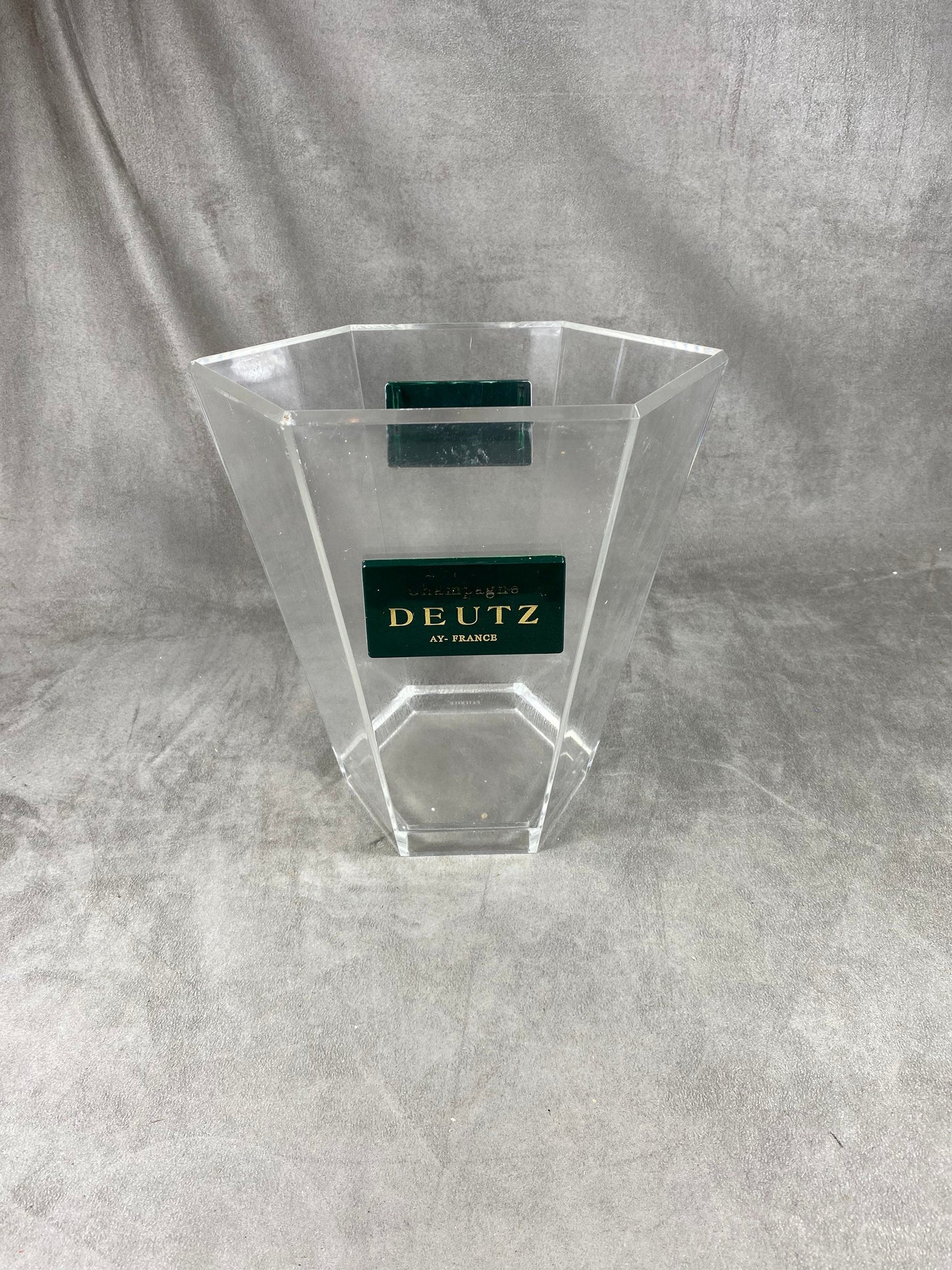 Seau à champagne Deutz en plastique transparent Made in France Années 1980