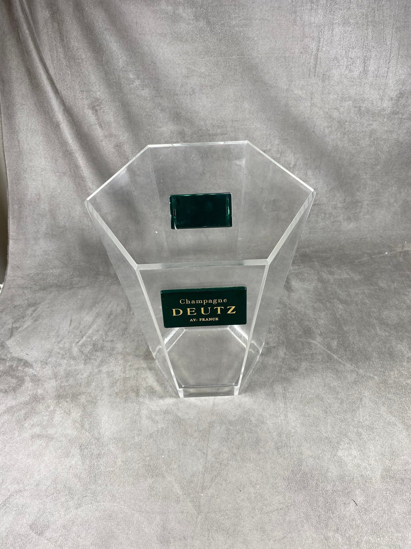 Seau à champagne Deutz en plastique transparent Made in France Années 1980