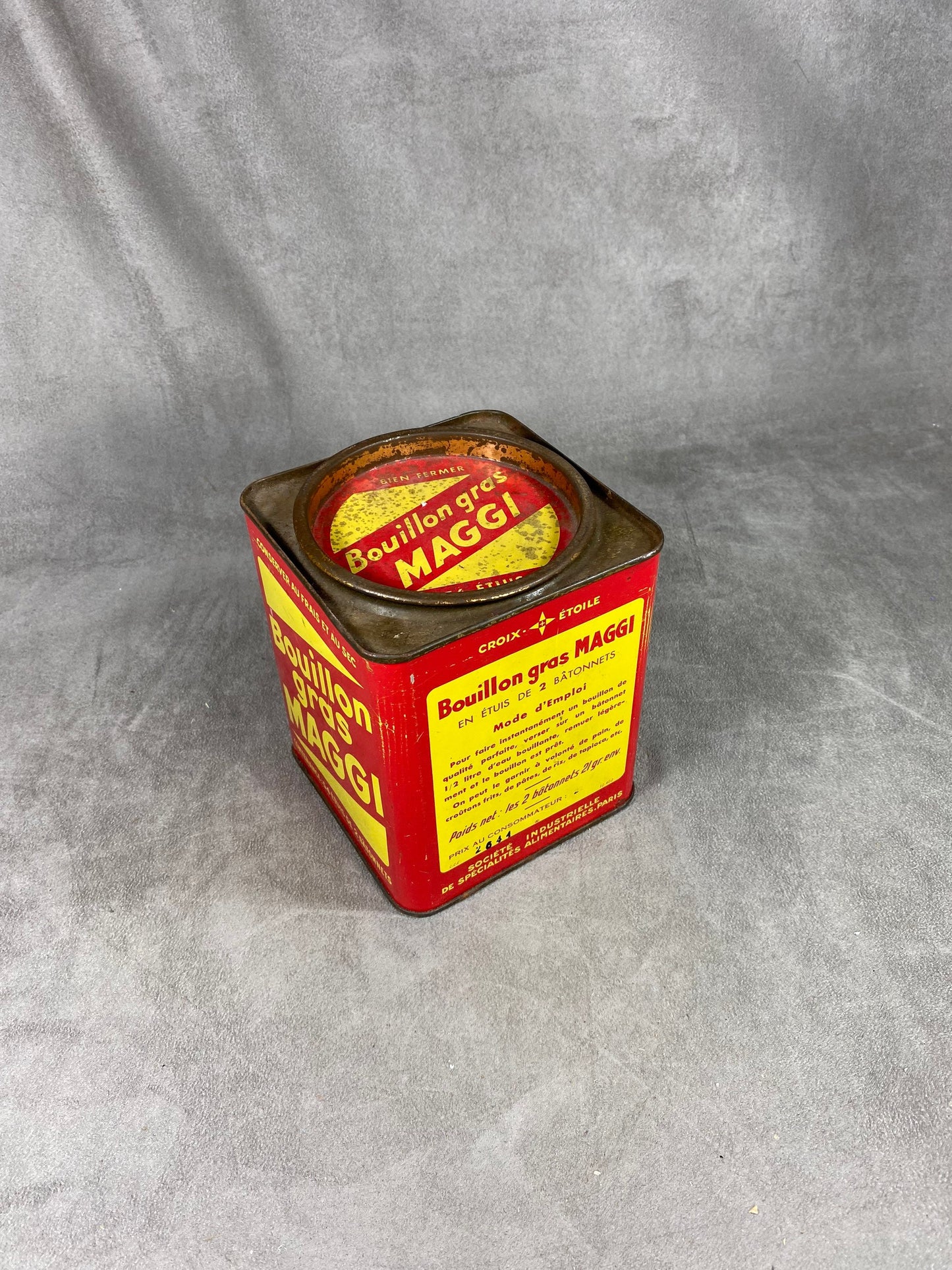 Vintage 1970s Aluminum Maggi Fat Stock Cube Tin