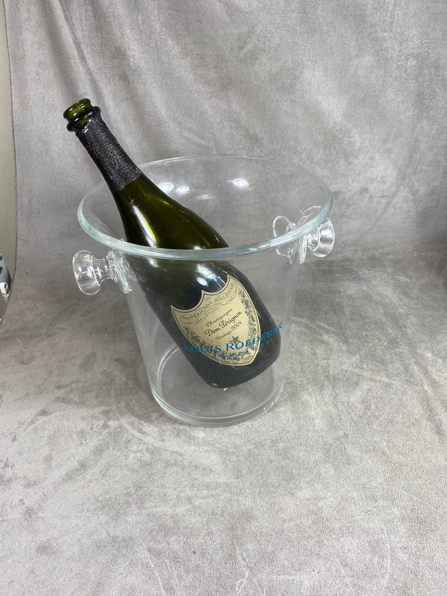 Seau à Champagne en plastique transparent Champagne Roederer Reims Années 1990