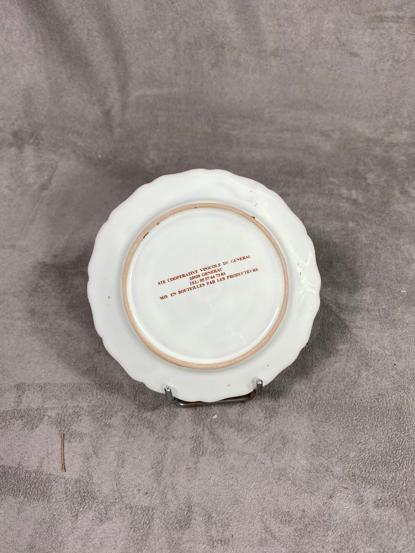 Cendrier Vide Poche Publicitaire en Faïence, Les Chevaliers d'Alienor Grand Vin de Bordeaux, Made in France, Vintage 1980