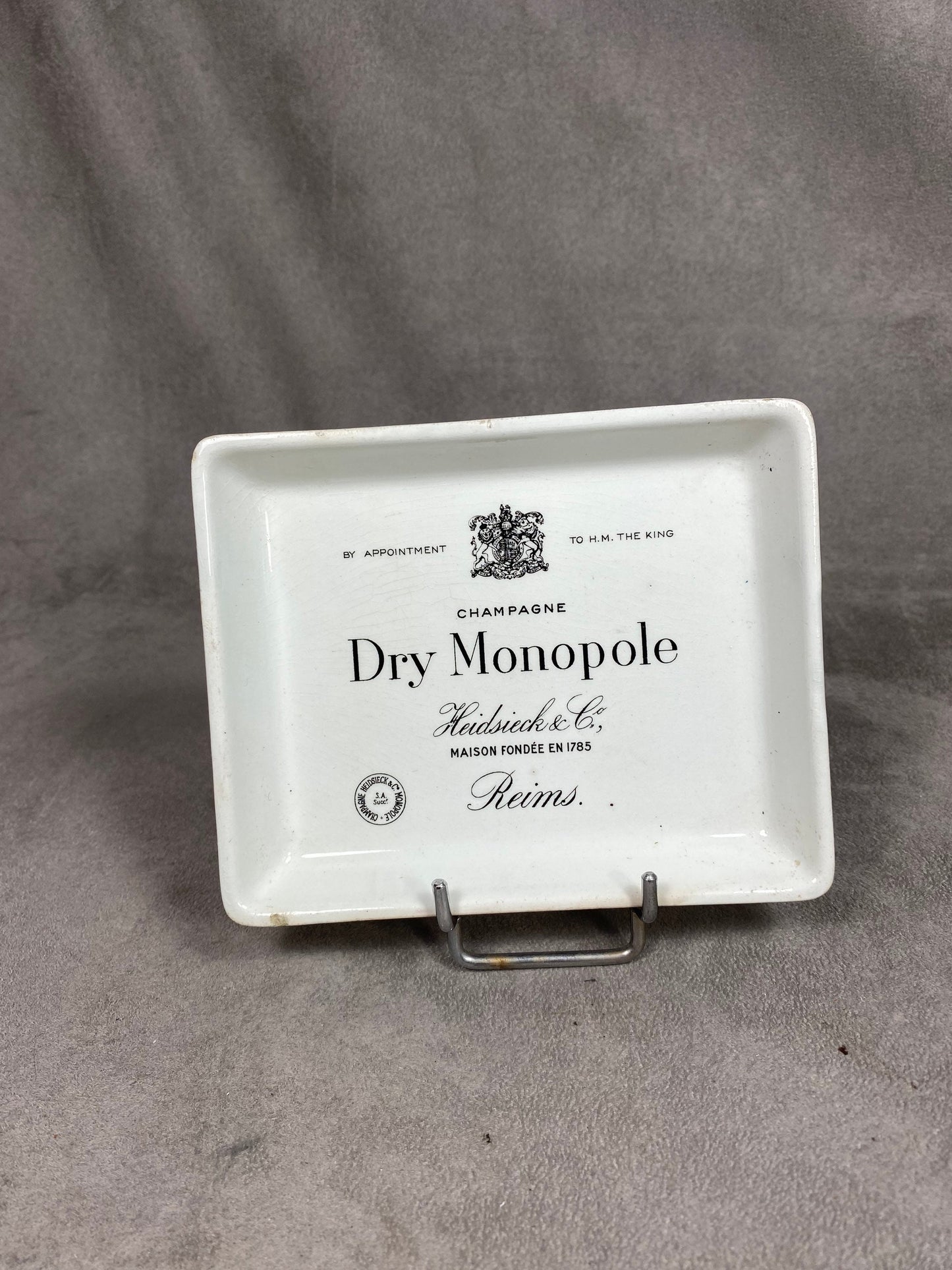 Vintage Keramik Aschenbecher Keller et Guérin Lunéville Champagner Heidsieck&Co Dry Monopole Vintage Made in France