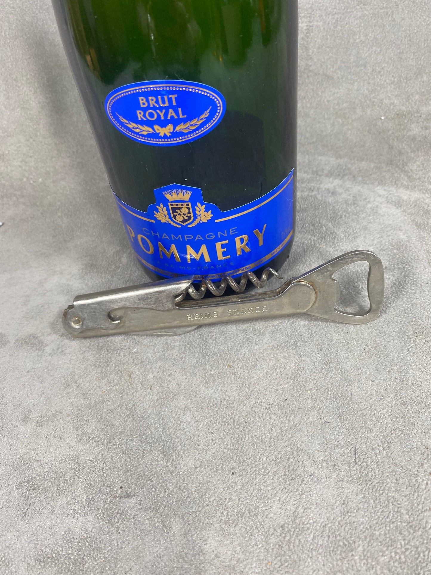 Pommery Bottle Opener, Vintage Steel Corkscrew Made in France, Wine Collectors, French Wine