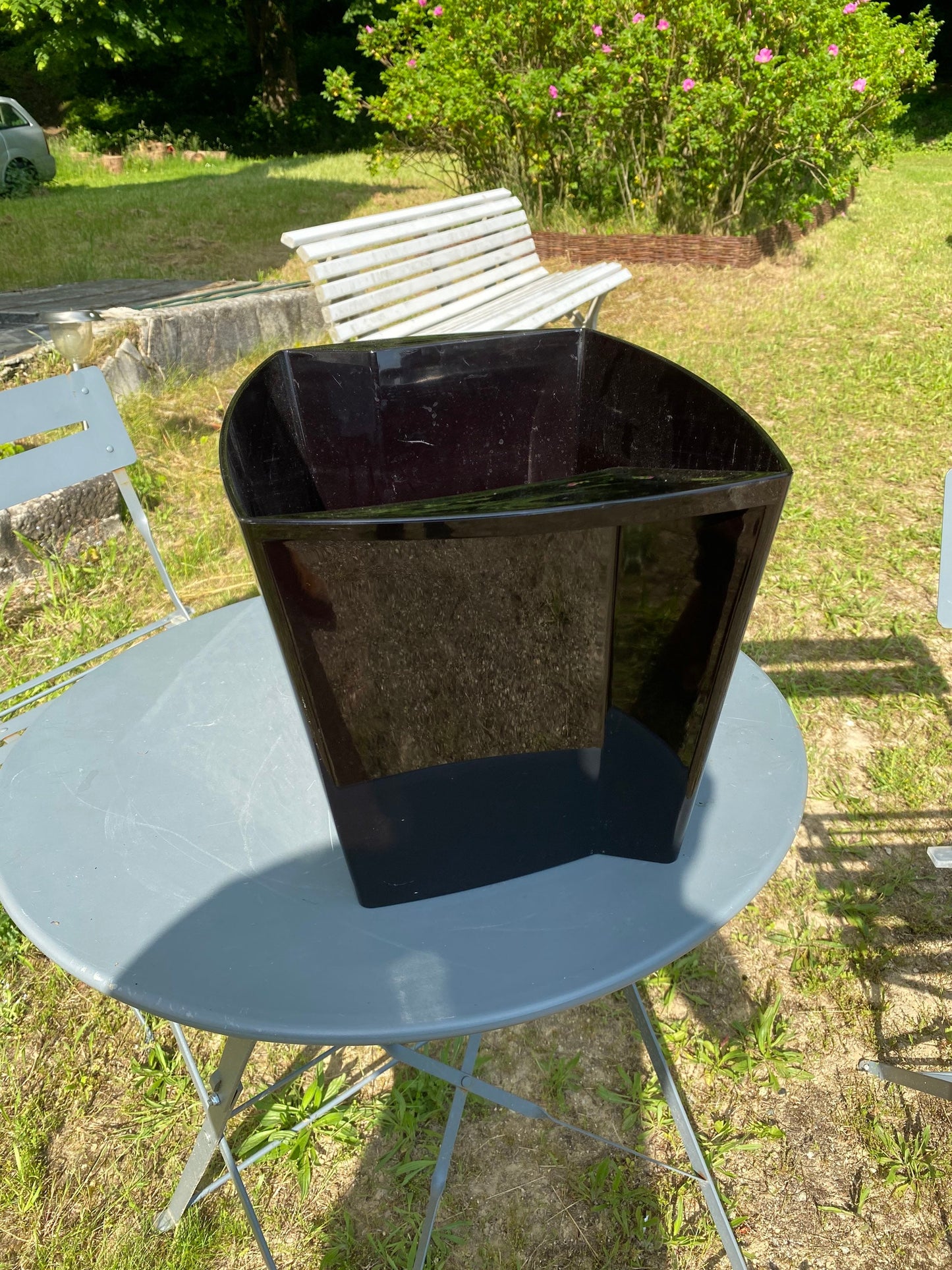 Lanson champagne bucket basin in black plastic Lanson vintage champagne Made in France