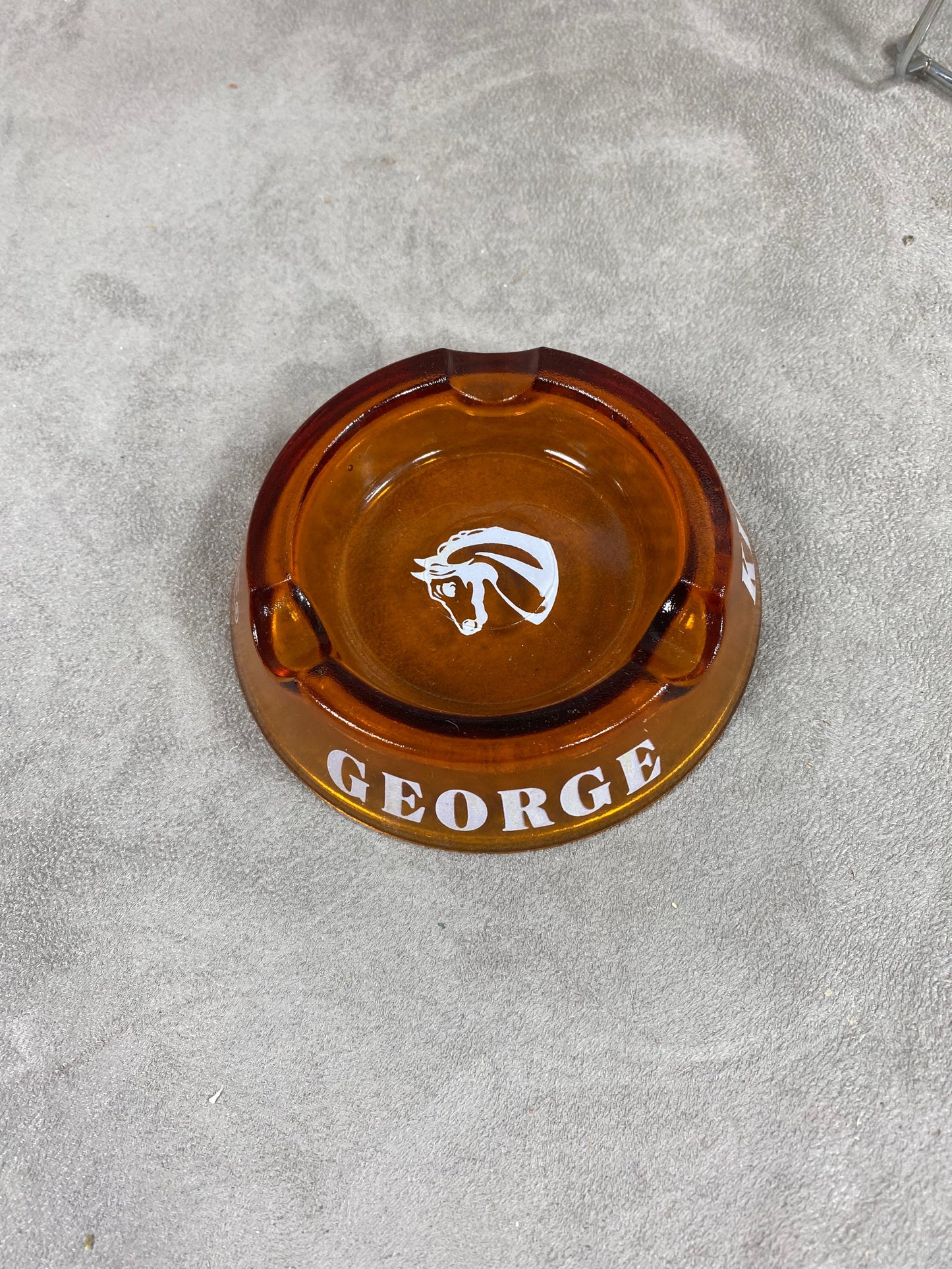 George Killians Werbeaschenbecher aus Glas, Made in France, Vintage 1980