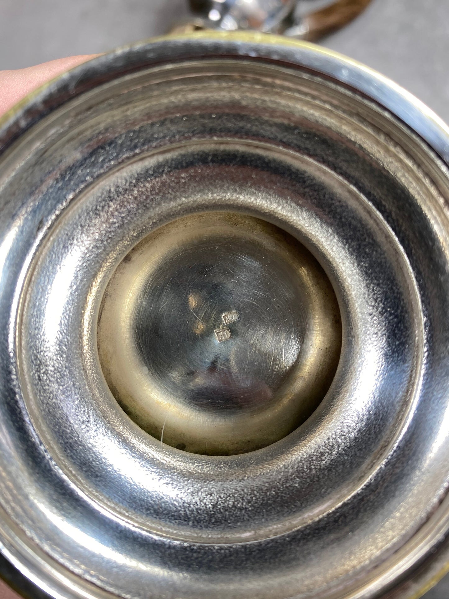 Set of a vintage silver-plated coffee pot and milk jug Made in France 1930