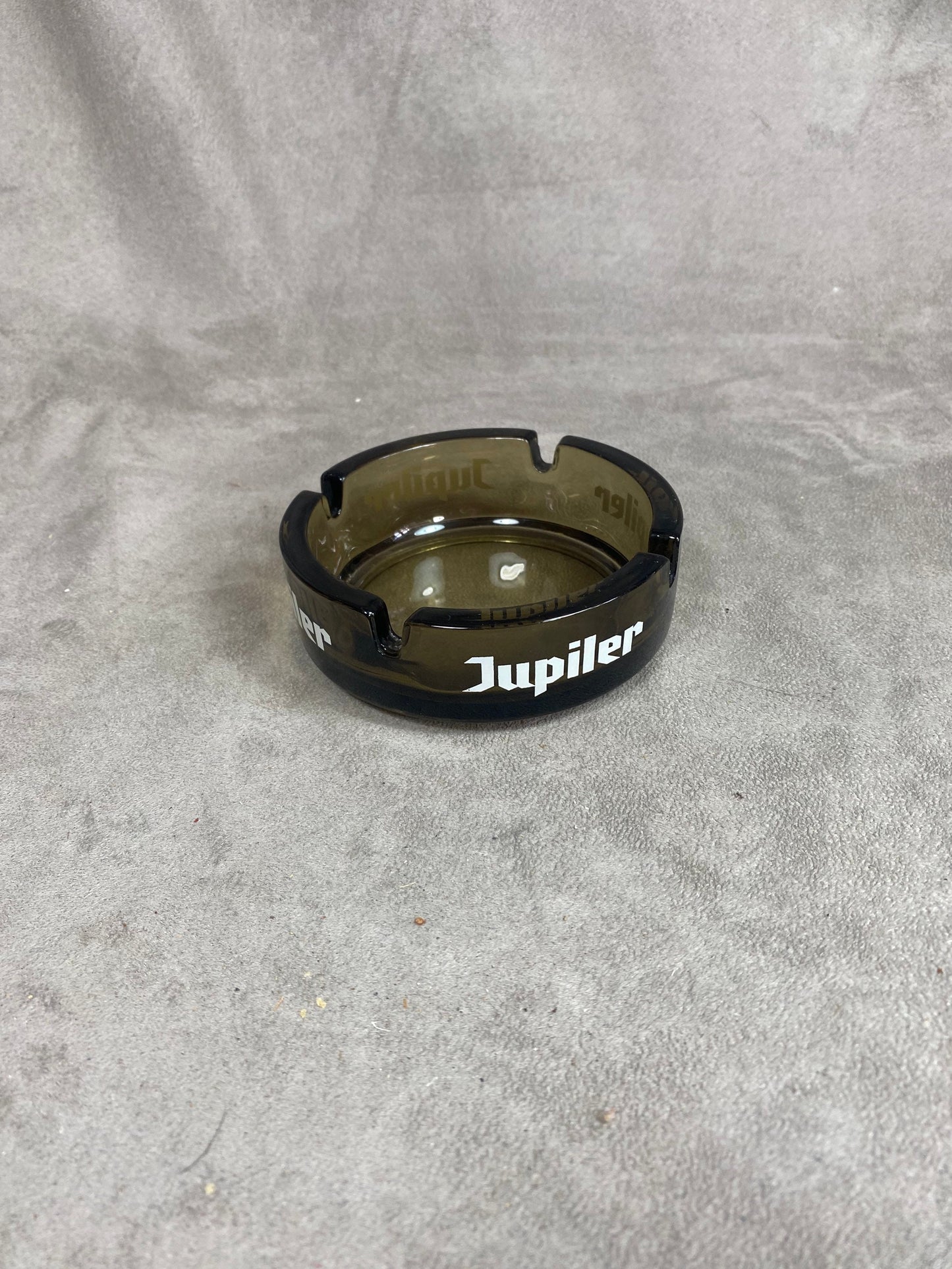 Vintage Jupiler Aschenbecher aus braunem Glas, hergestellt in Frankreich, 1980er Jahre