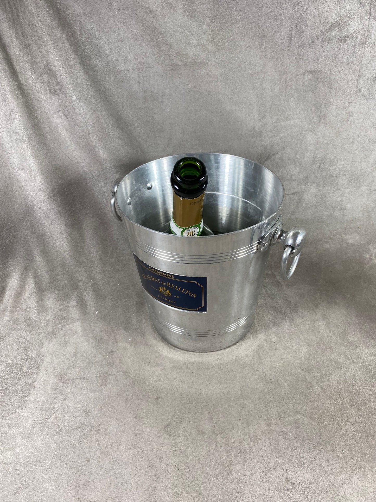 Seau à champagne en aluminium Champagne Besserat de Bellefon vintage Made in France