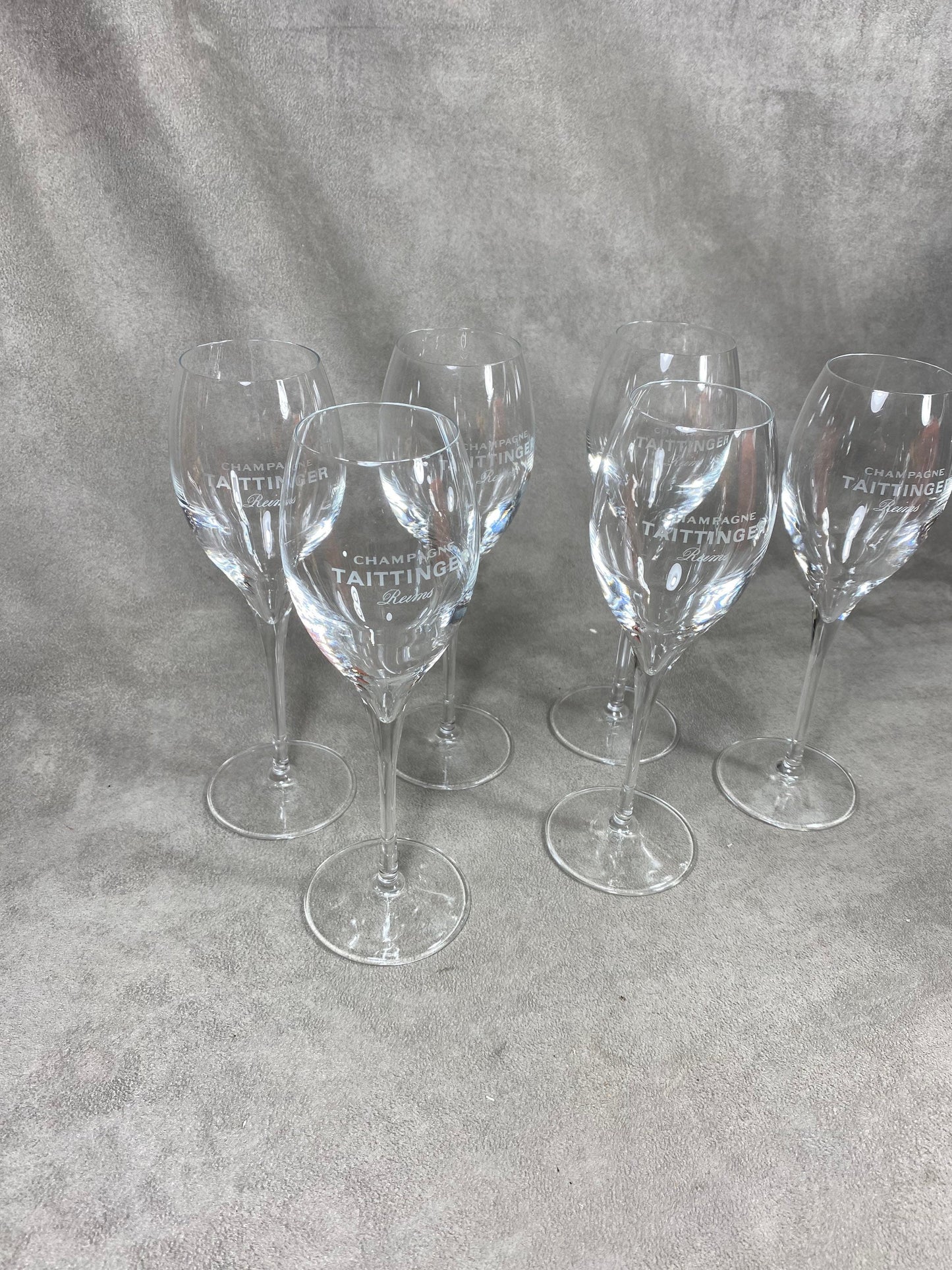 6 Flûte Lehman Reims pour Taittinger Champagne Taittinger vintage en cristal