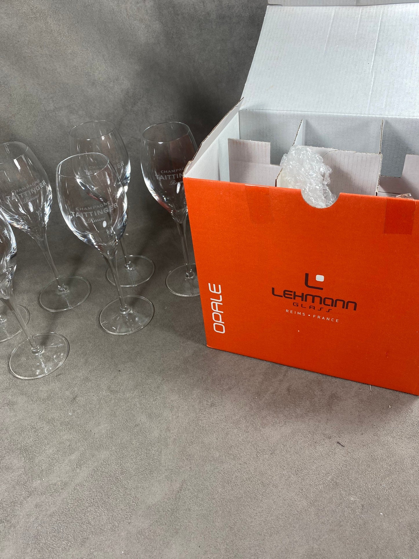 6 Flûte Lehman Reims pour Taittinger Champagne Taittinger vintage en cristal