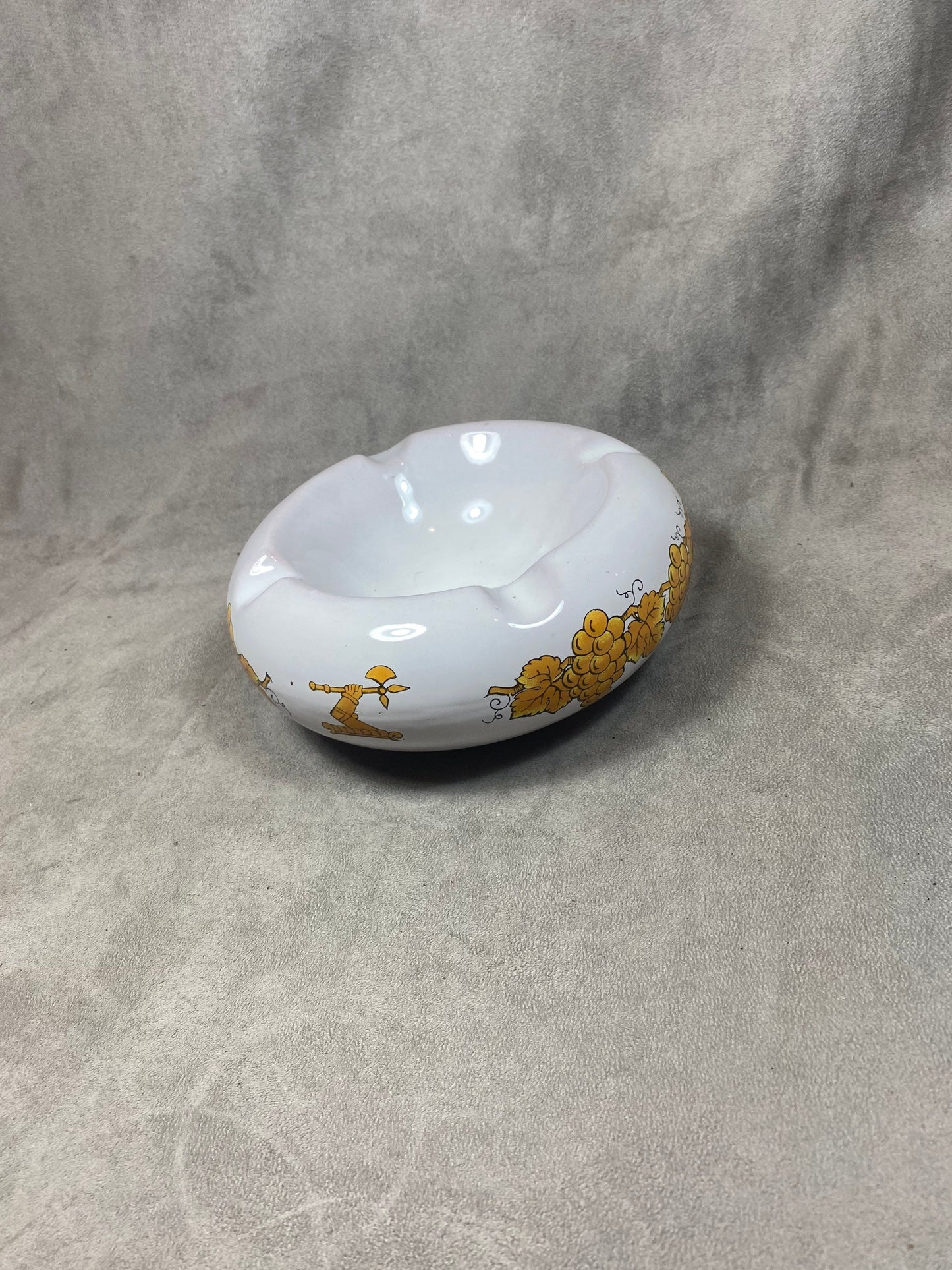 Hennessy ceramic ashtray from the Angoulême art earthenware factory, vintage Made in France