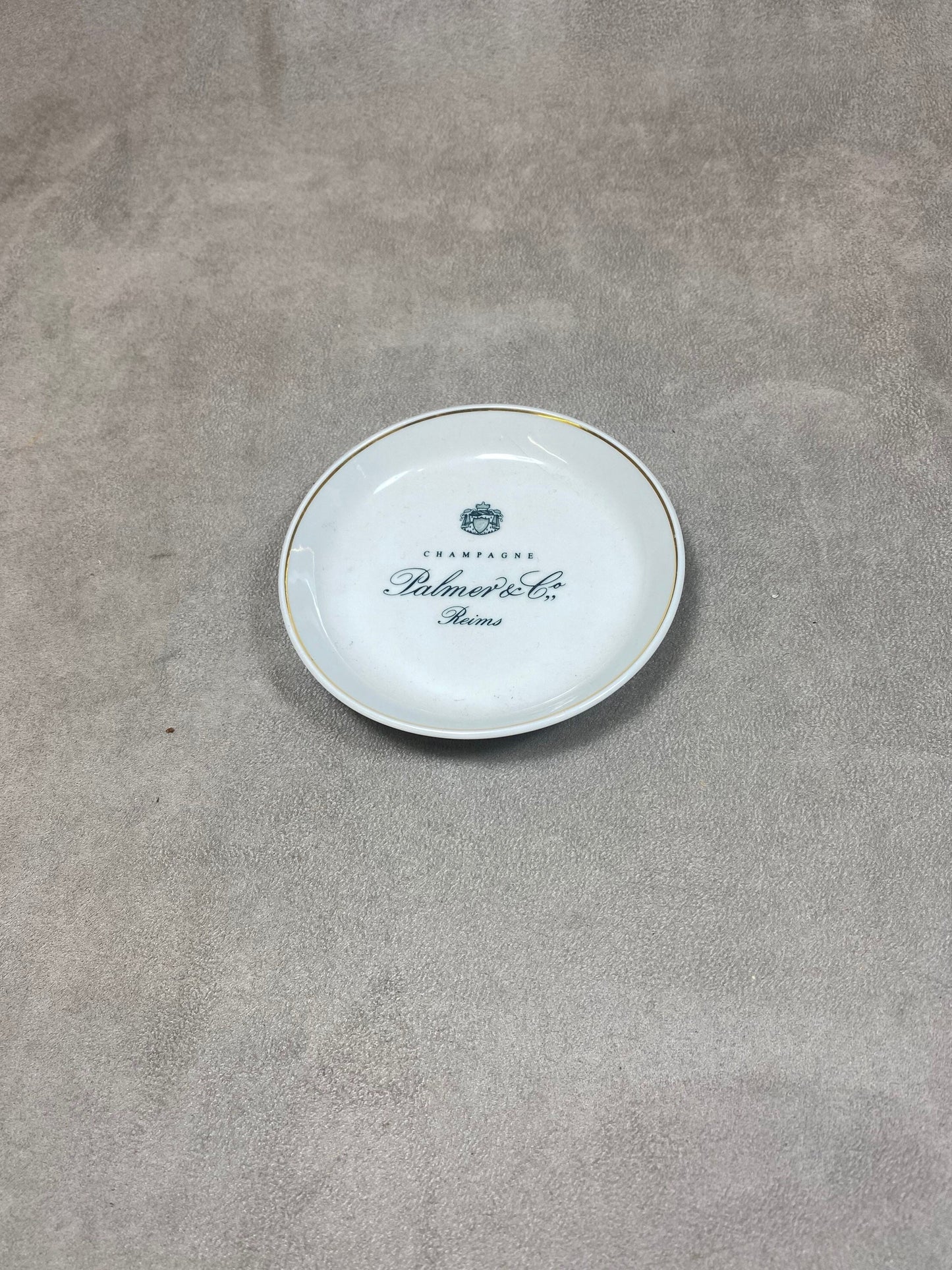 Cendrier publicitaire en faience vintage champagne Palmer&co Made in France Années 1980