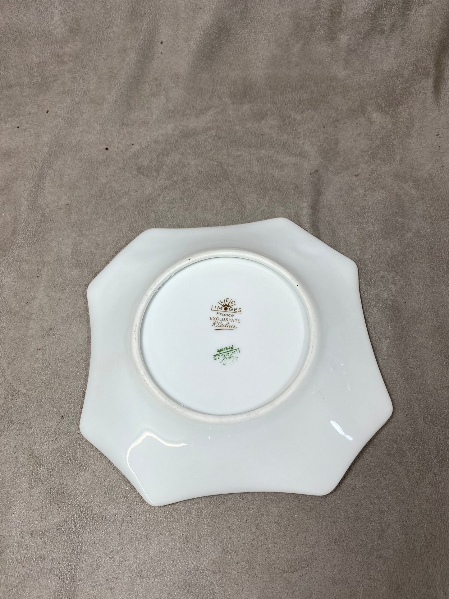Vintage 1893 Limoges Porzellan Werbeaschenbecher, 1980er Jahre