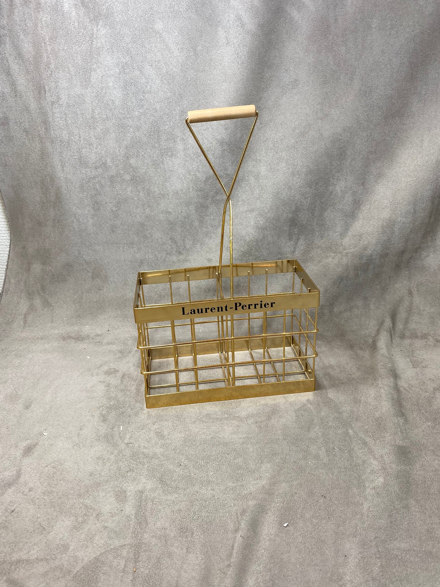 Panier en métal doré Champagne Laurent-Perrier pour 2 bouteilles Années 1990