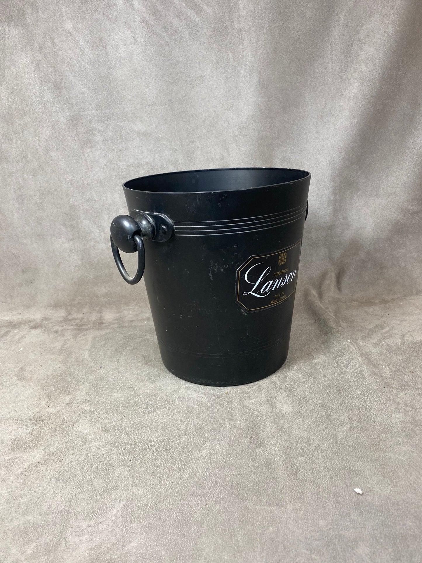 Seau à champagne Lanson en aluminium noir Champagne Lanson vintage