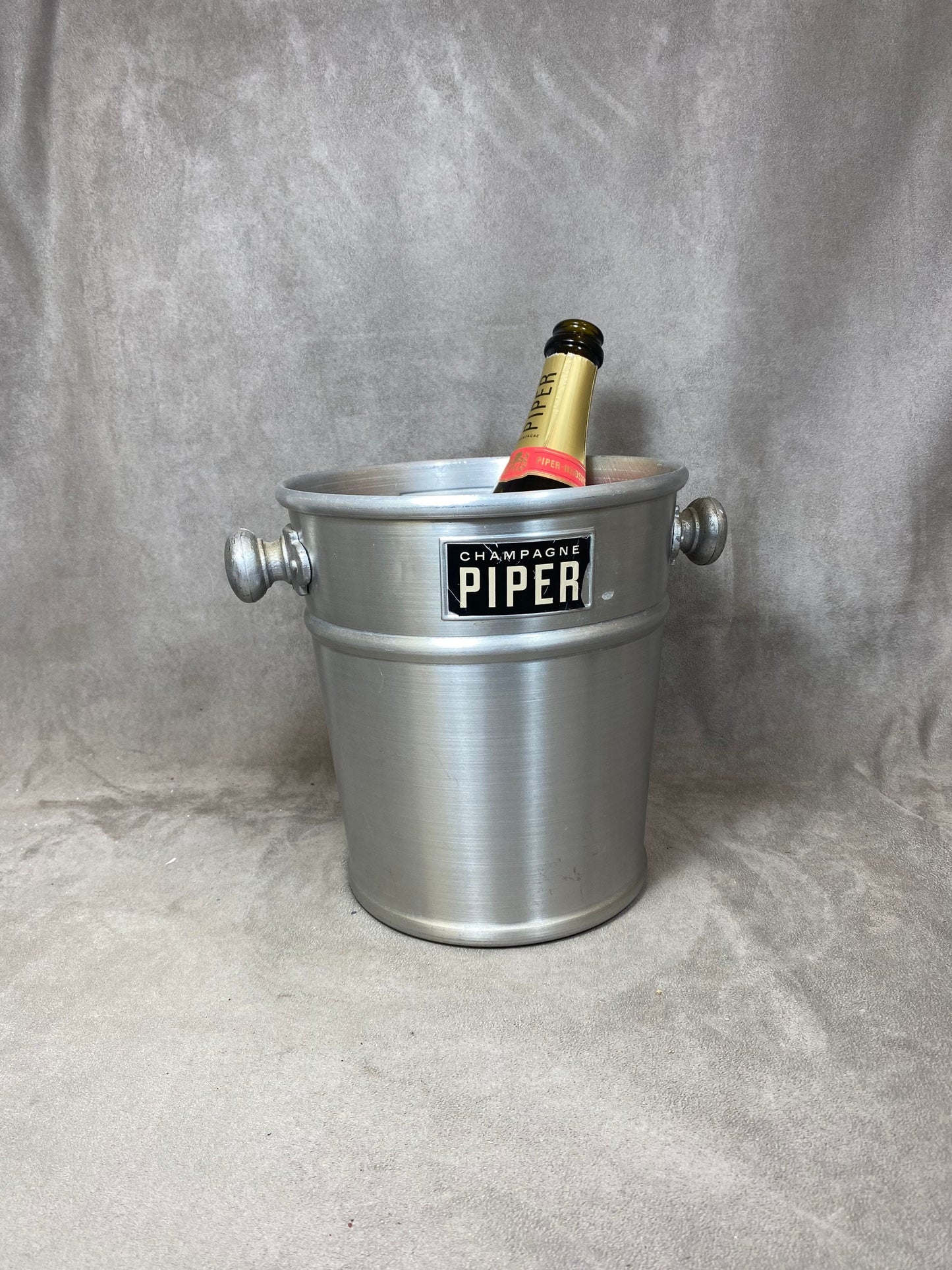 Seau à Champagne en métal Piper Reims Années 1980