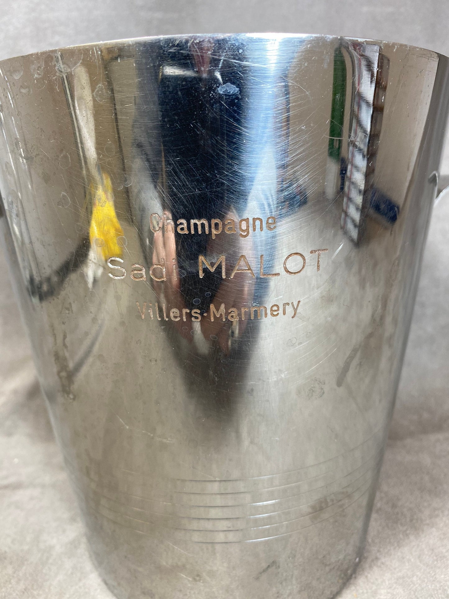 Magnifique seau à champagne Sadi Malot en inox par Letang Remy Made in France Années 1970
