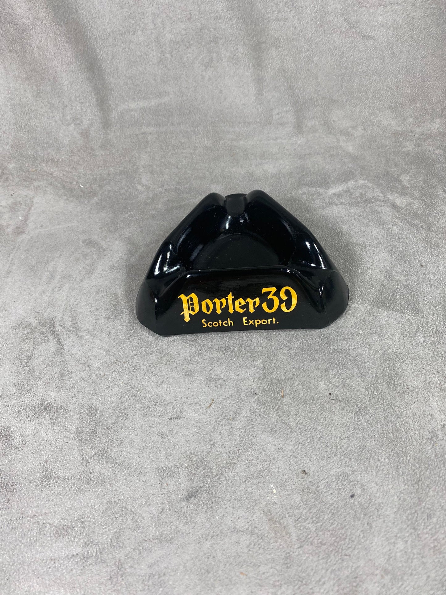 Vintage Black Porter 39 Scotch Whisky Glass Ashtray Made in France