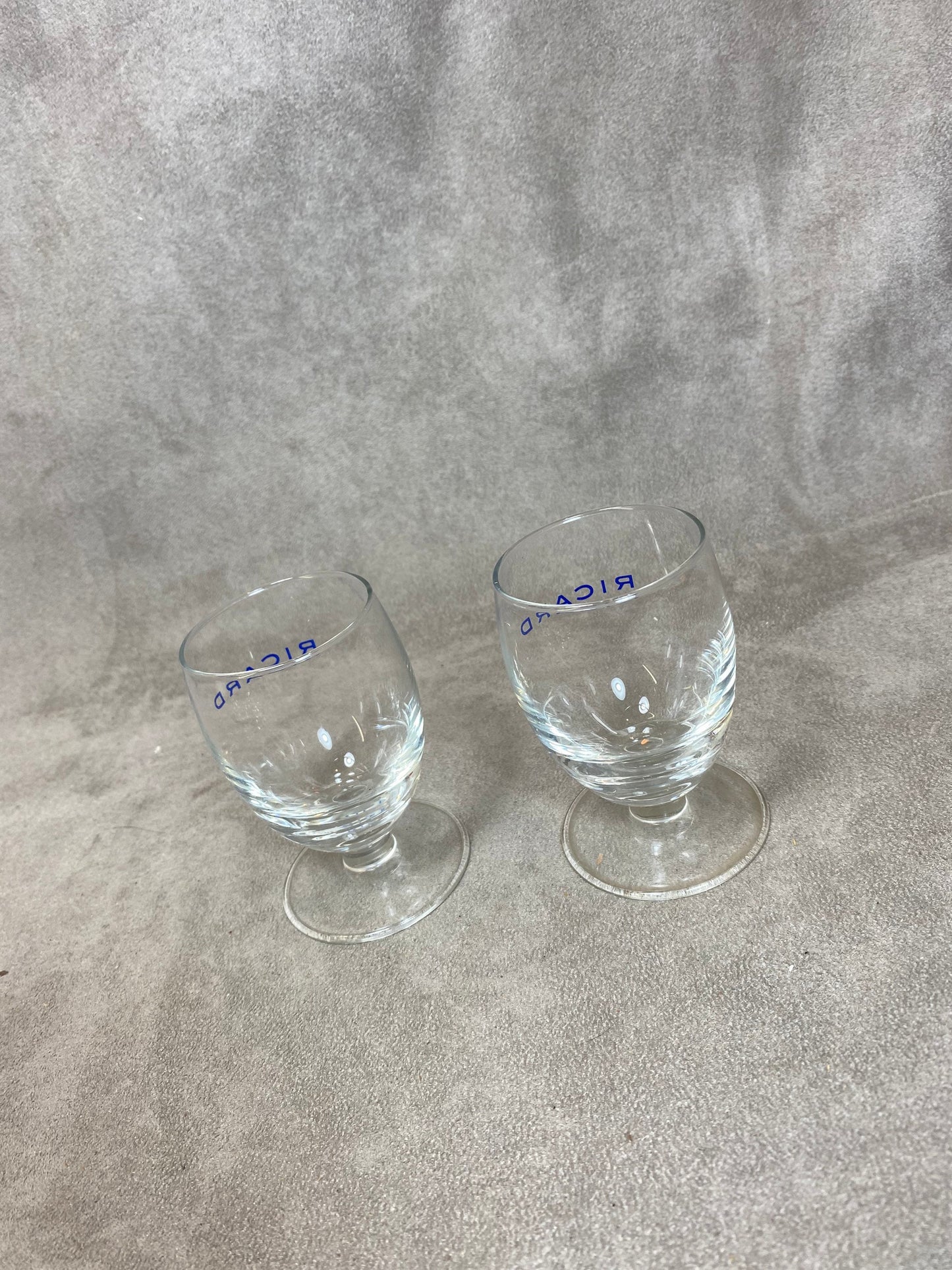 2 vintage Ricard glasses promotional items | Made in France | 1990s