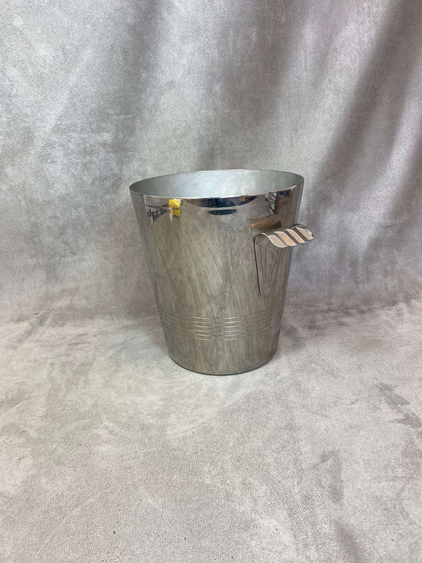 Magnifique seau à champagne en inox par Letang Remy Made in France Années 1970