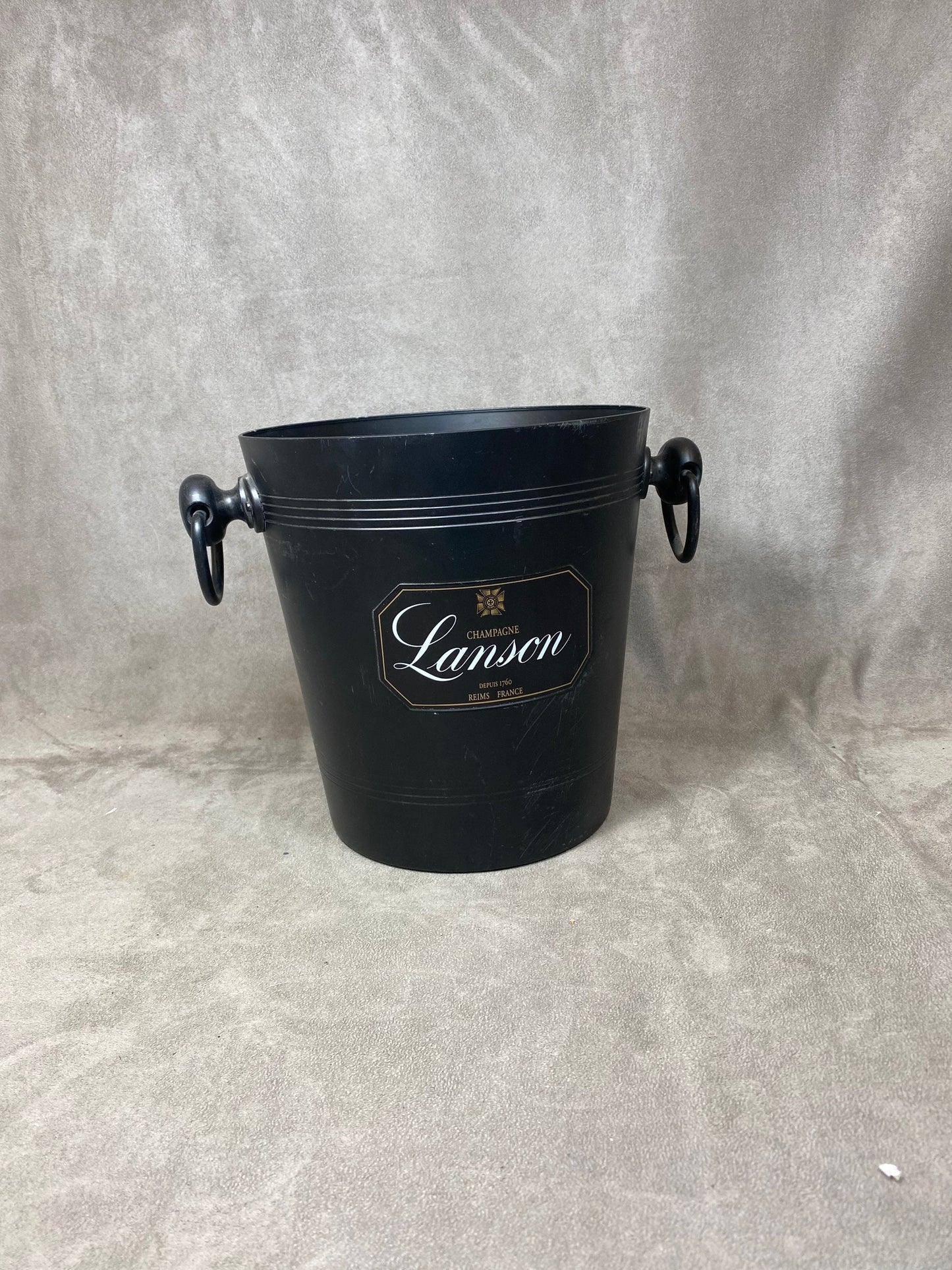 Seau à champagne Lanson en aluminium noir Champagne Lanson vintage
