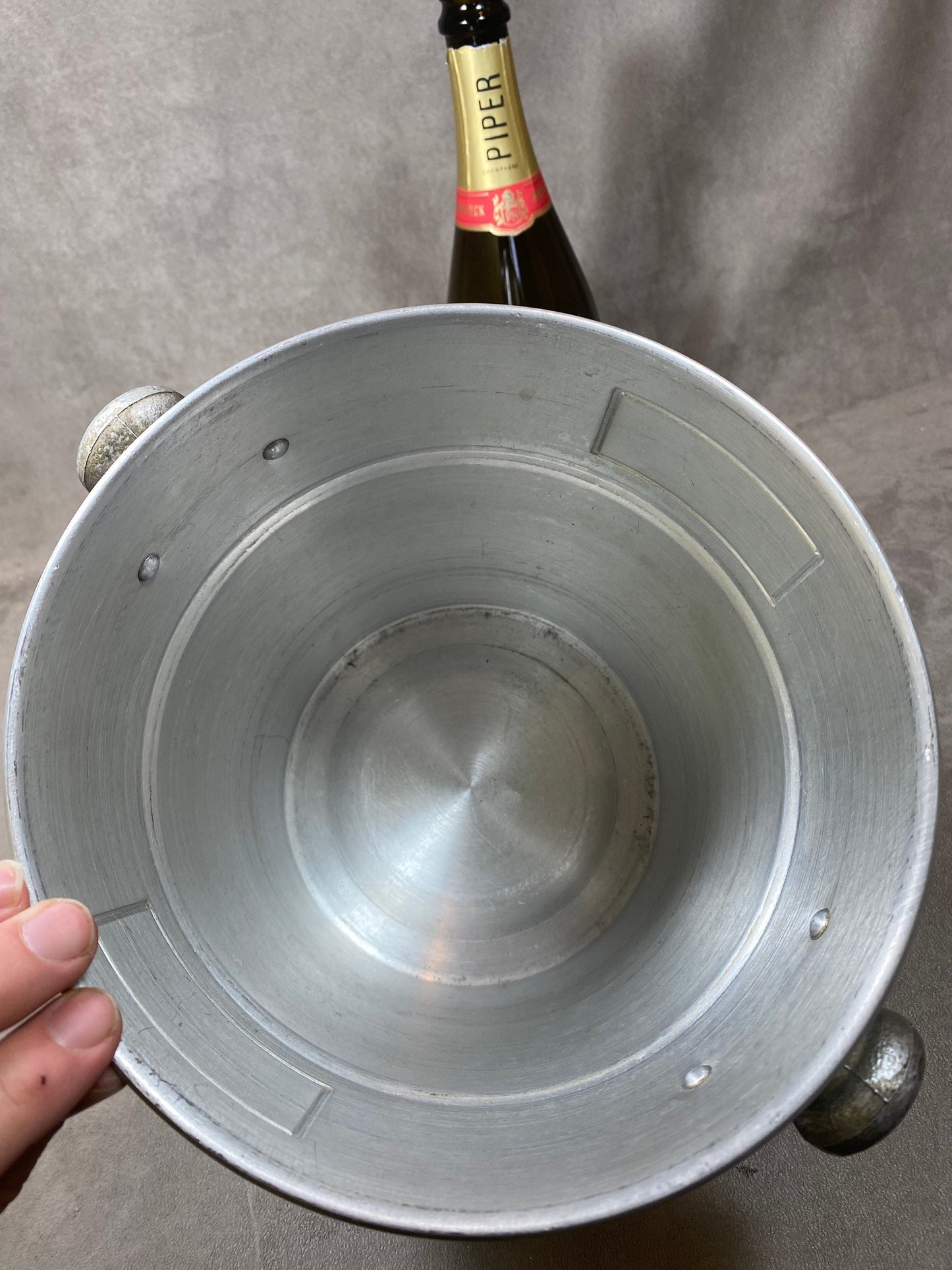 Seau à Champagne en métal Piper Reims Années 1980