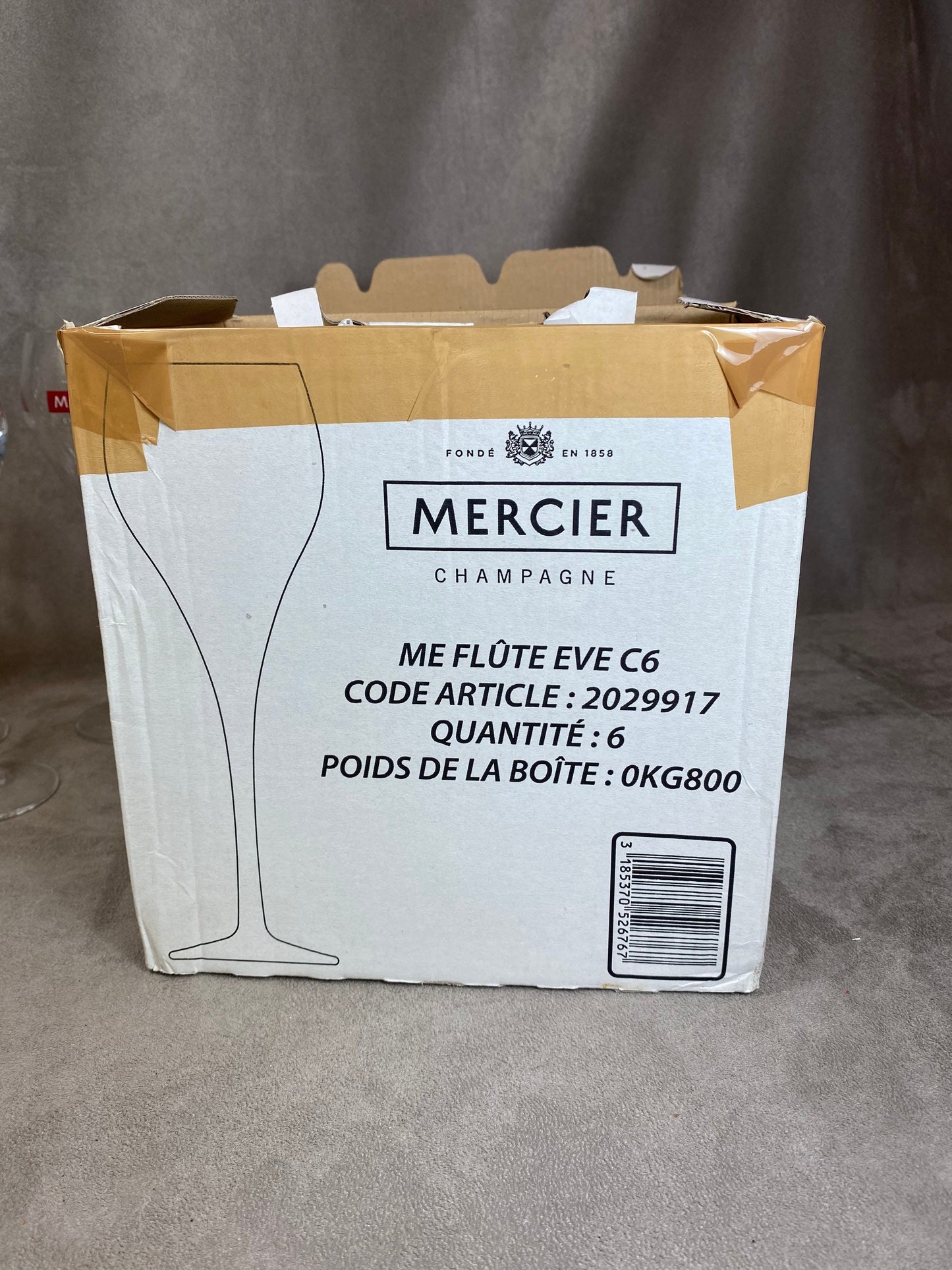 6 Flûte champagne Mercier Reims vintage en cristal