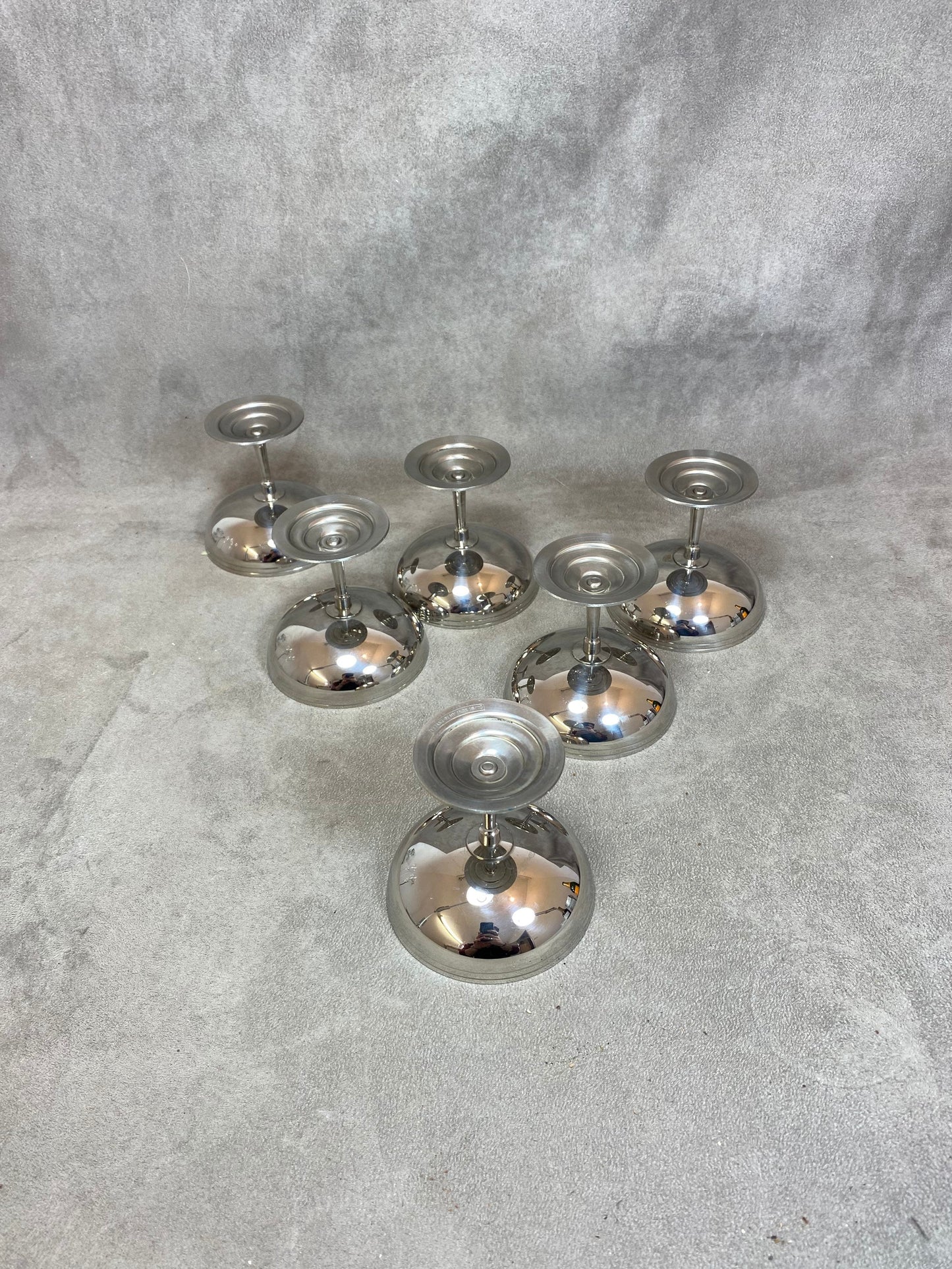 Lot de 6 coupes à glace Letang Remy en inox 18/10 vintage Made in France