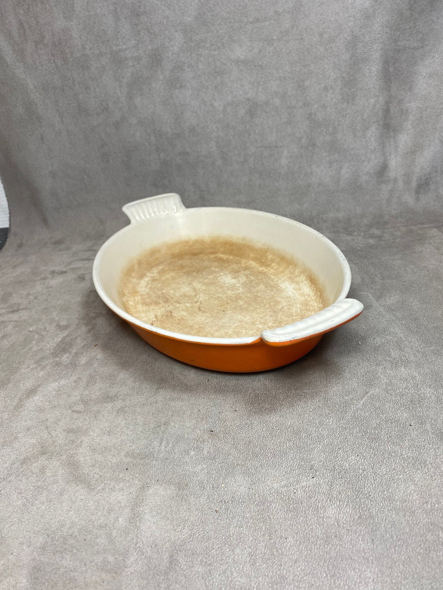 Plat en fonte orange Le Creuset Cousance vintage Made in France Années 1980