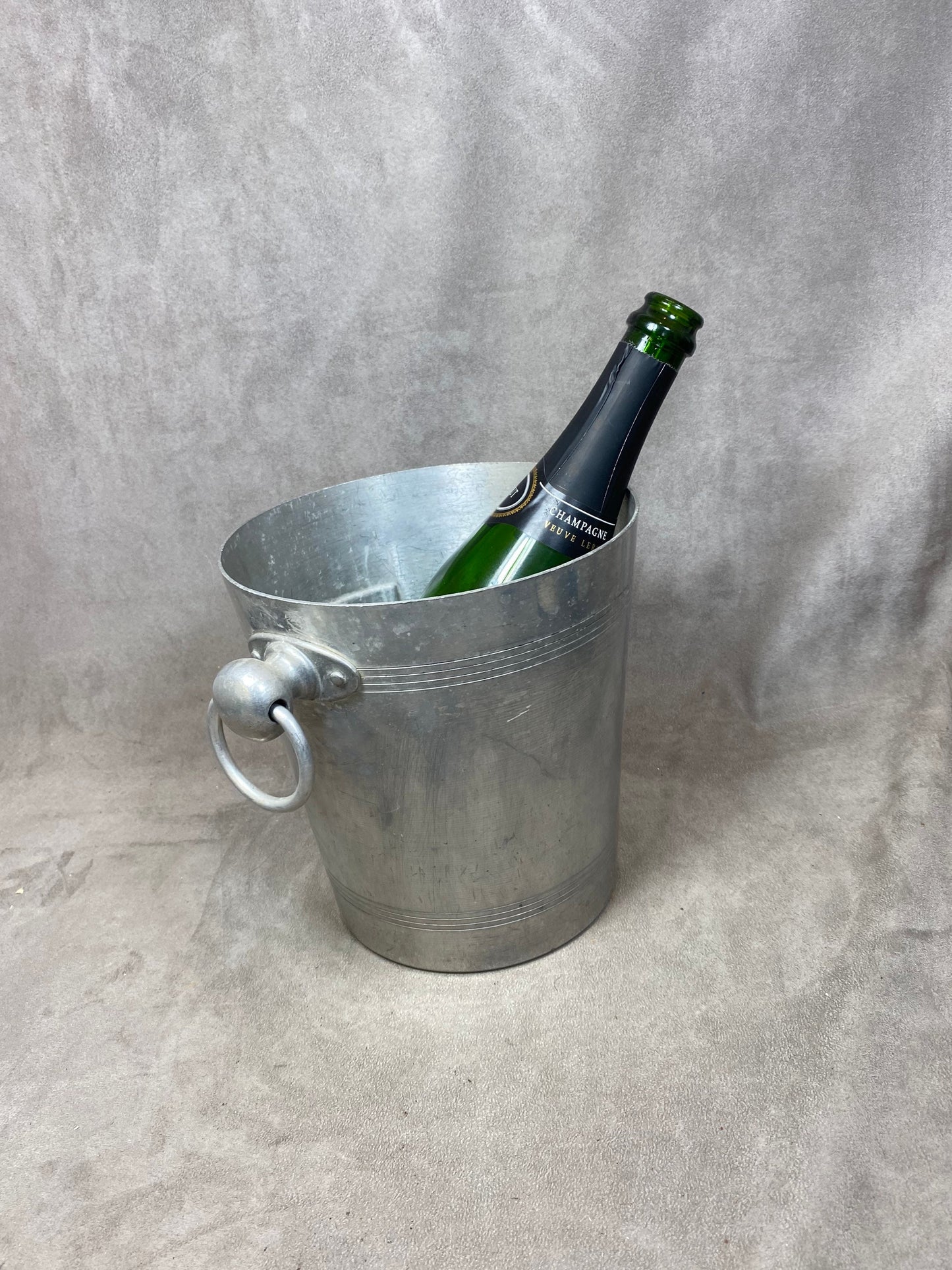Seau à champagne en aluminium Philipponnat vintage 1970 Made in France
