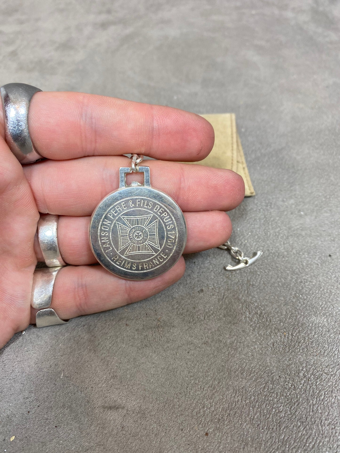 Porte clés champagne Lanson vintage Made in France Années 1980