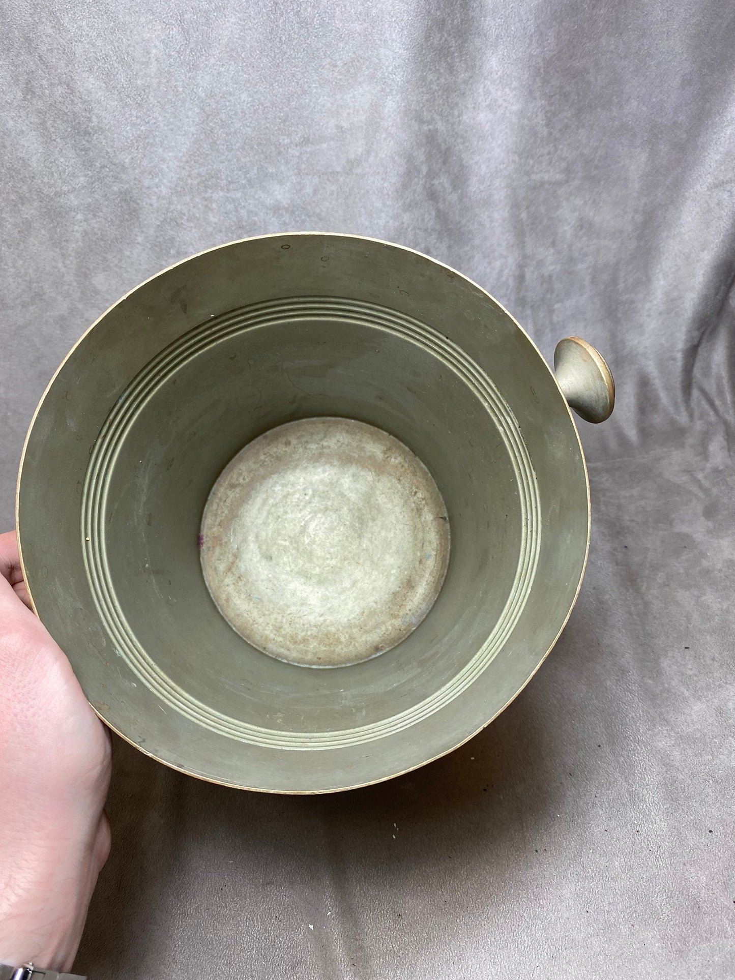 Millésime Français Champagne Silverplate Bucket Cooler MORLANT CHRISTOFLE Seau à champagne en métal 1950's