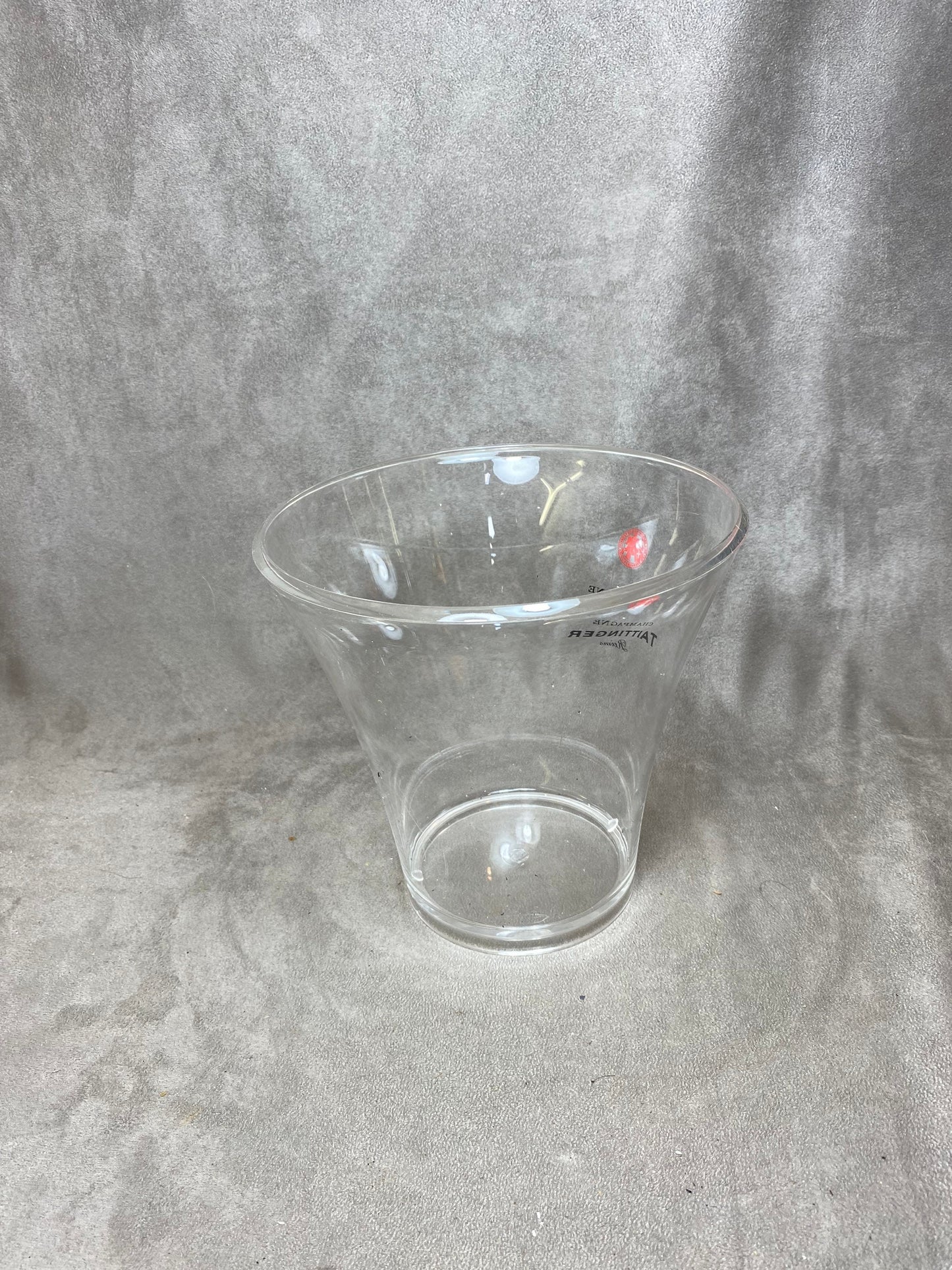 Seau à champagne Taittinger en plastique transparent vintage Made in france