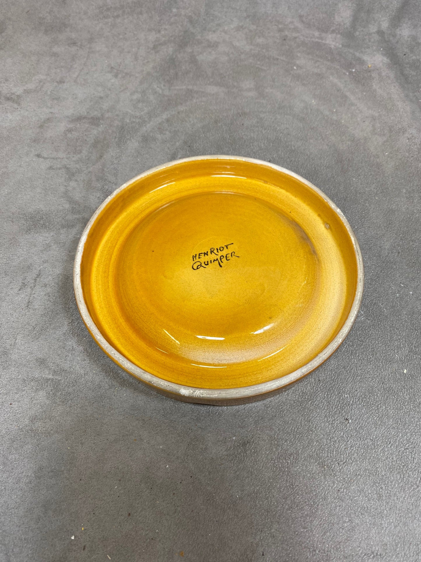 Werbeaschenbecher aus Steingut, Champagner Dehours Cerseuil, von Henriot Quimper, Vintage 1980