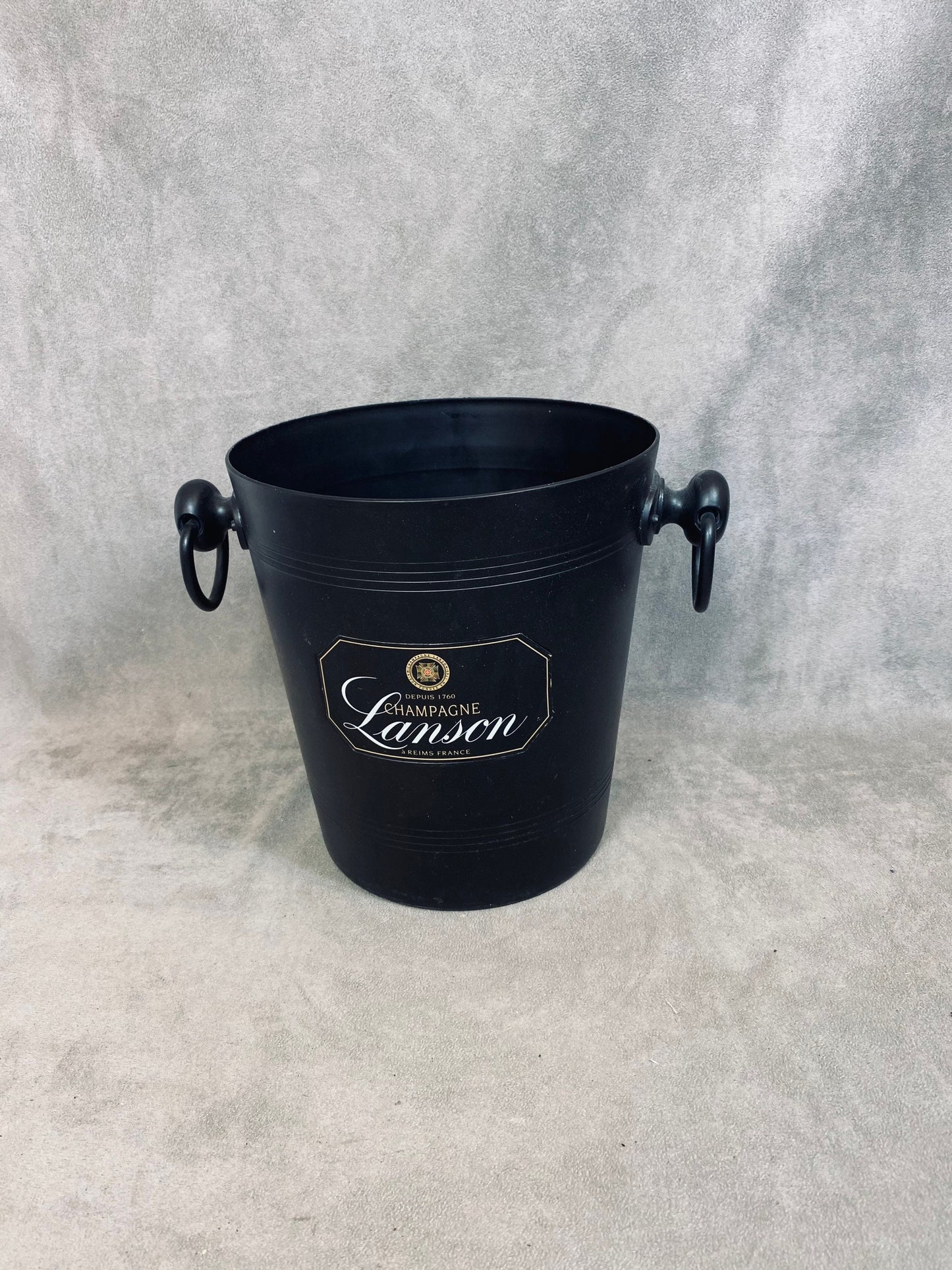 Seau à champagne Lanson en aluminium noir Champagne Lanson vintage