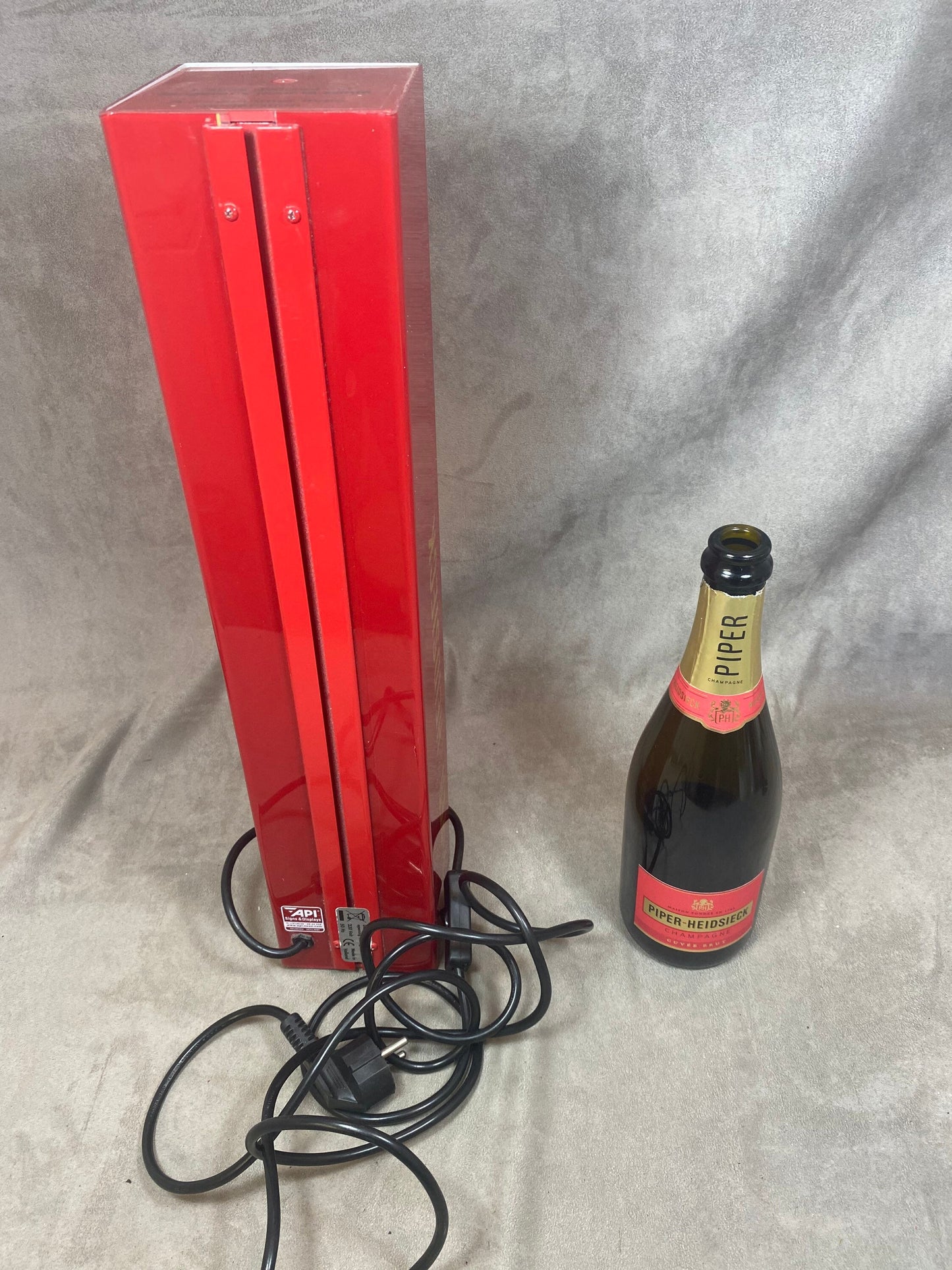 VERY RARE Piper-Heidsieck enseigne lumineuse lampe rouge Champagne français Cadeau Champagne Made in Holland