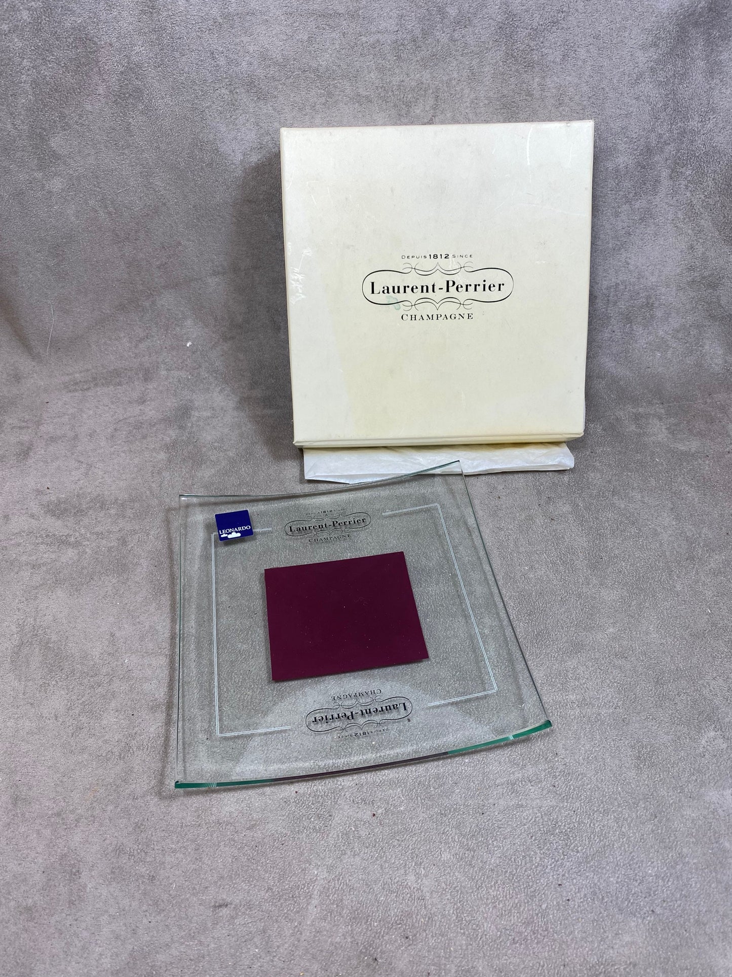 Vide de poche champagne Laurent-Perrier en verre vintage Made in France